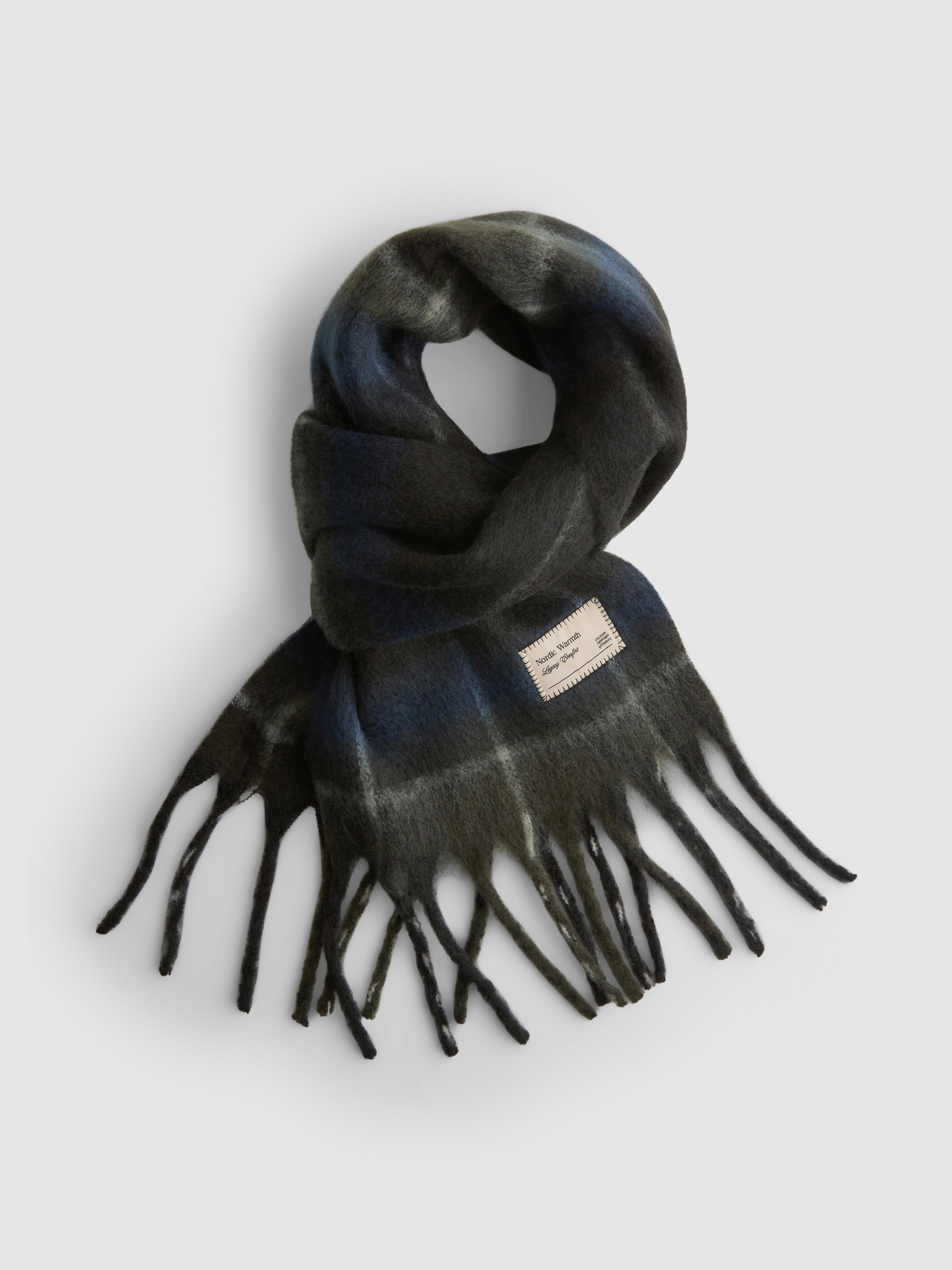 Plaid Fringe Scarf