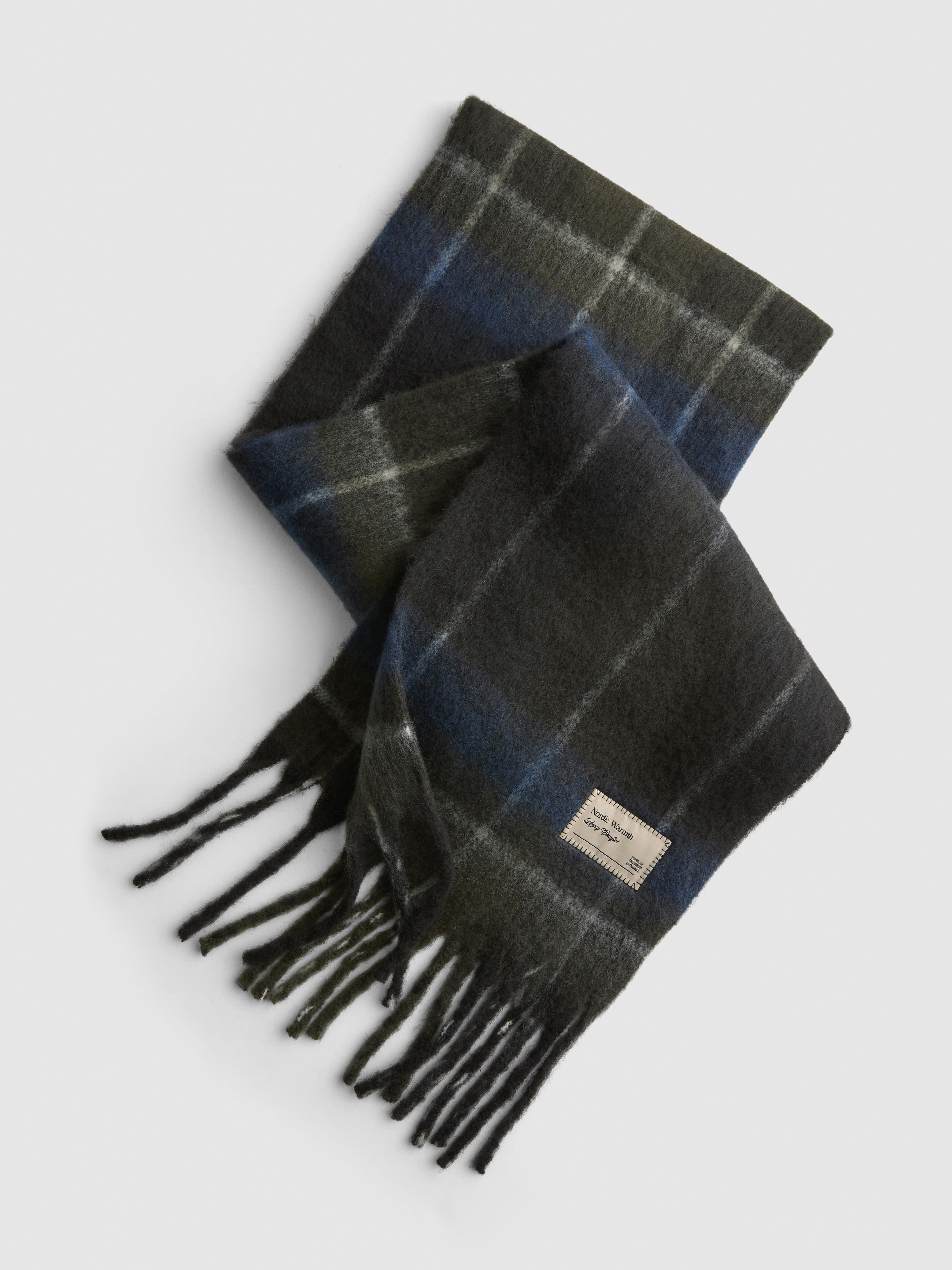 Plaid Fringe Scarf