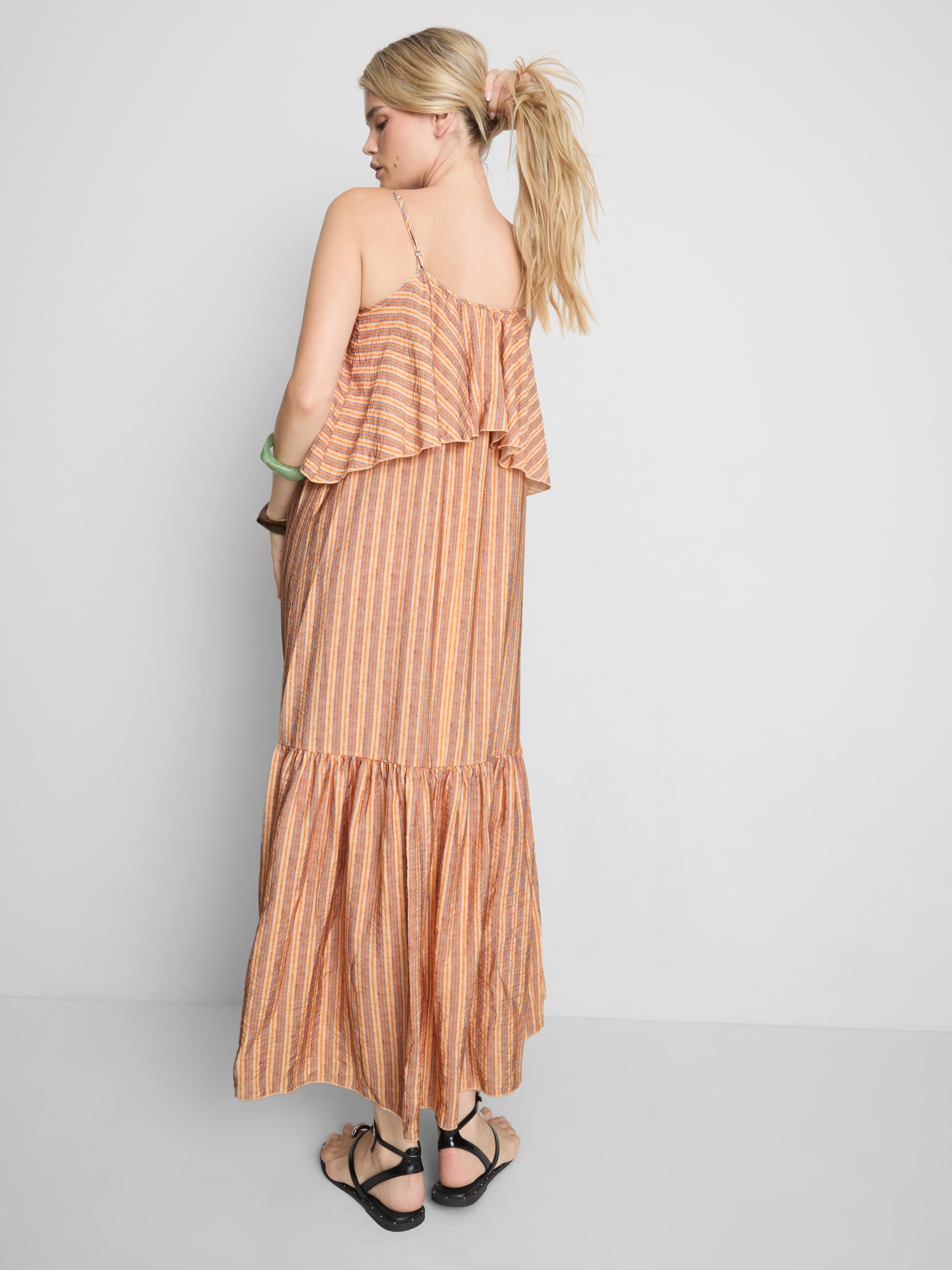 Striped Frill Cami Maxi Dress