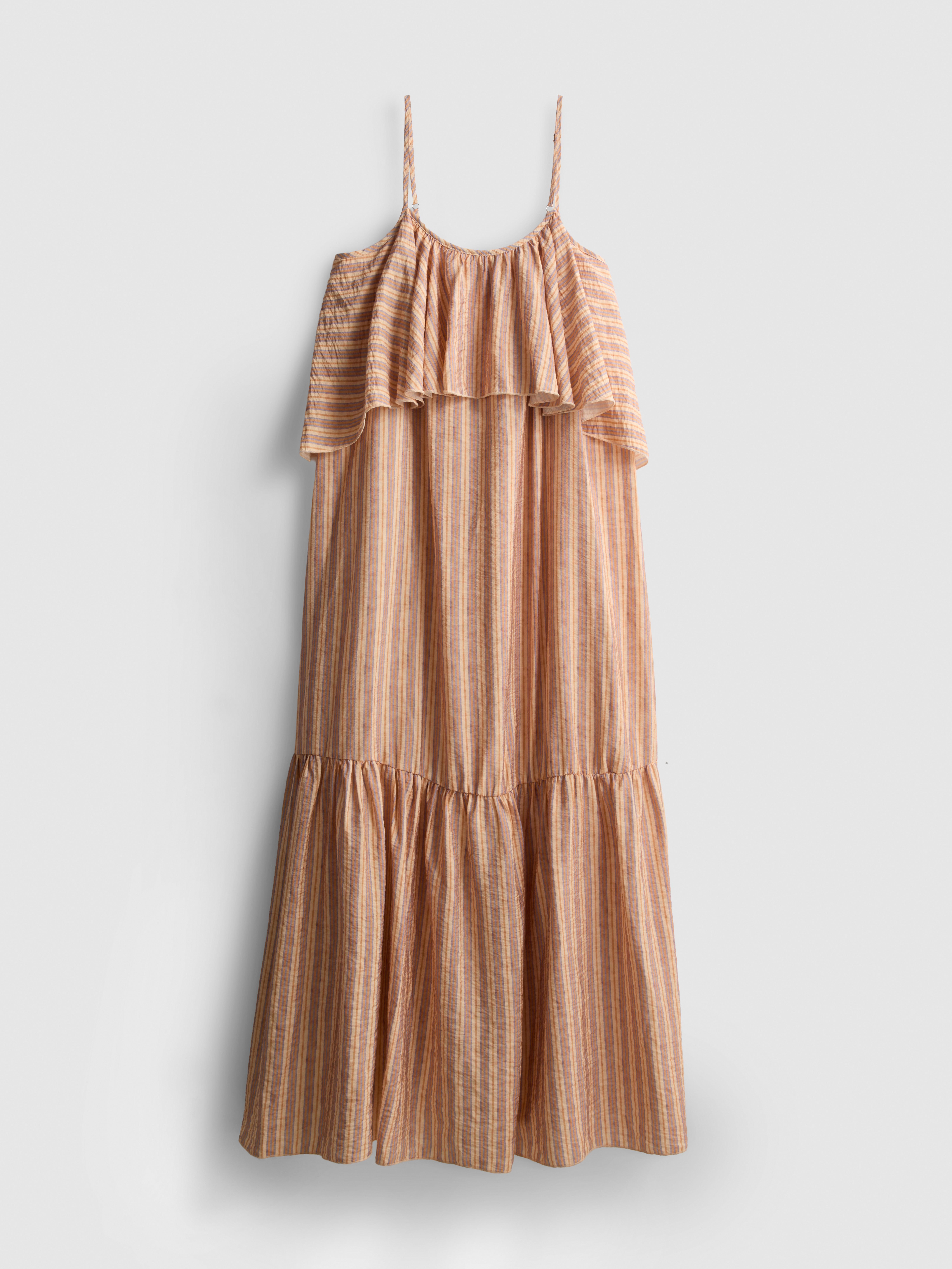Striped Frill Cami Maxi Dress