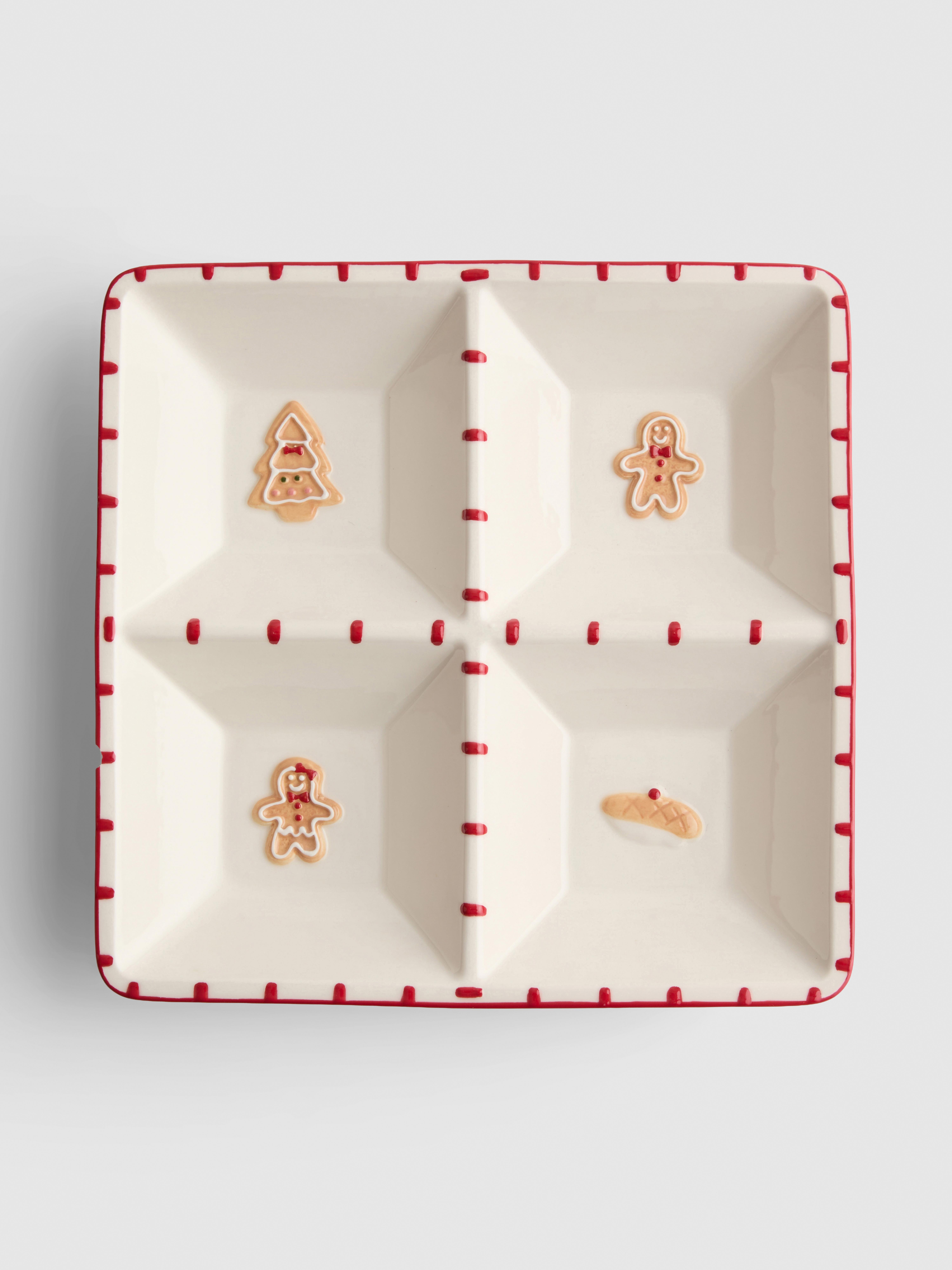 Božična servirna posoda s predelki in medenim možem