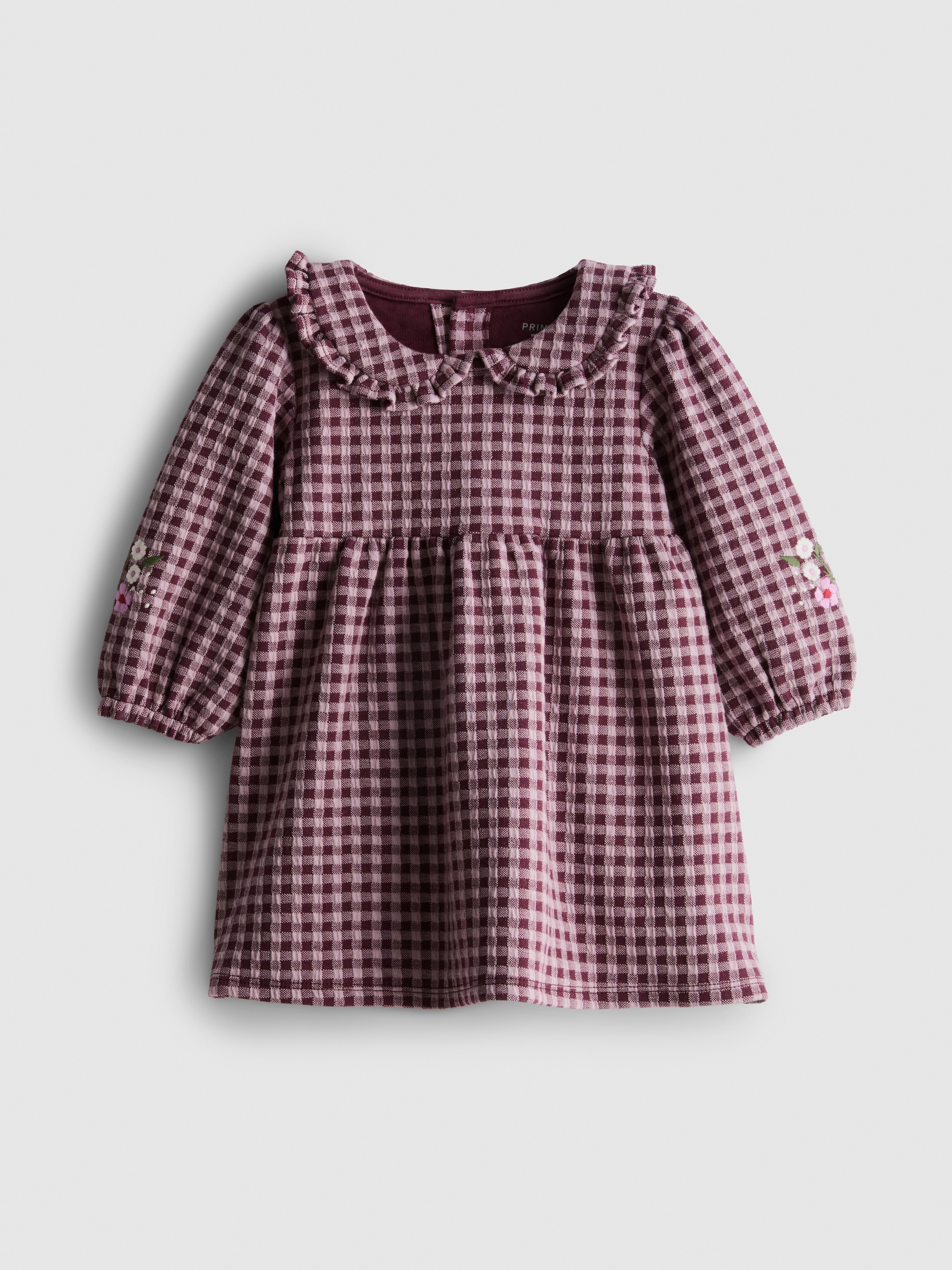 0-18mths | Collared Gingham Check Dress