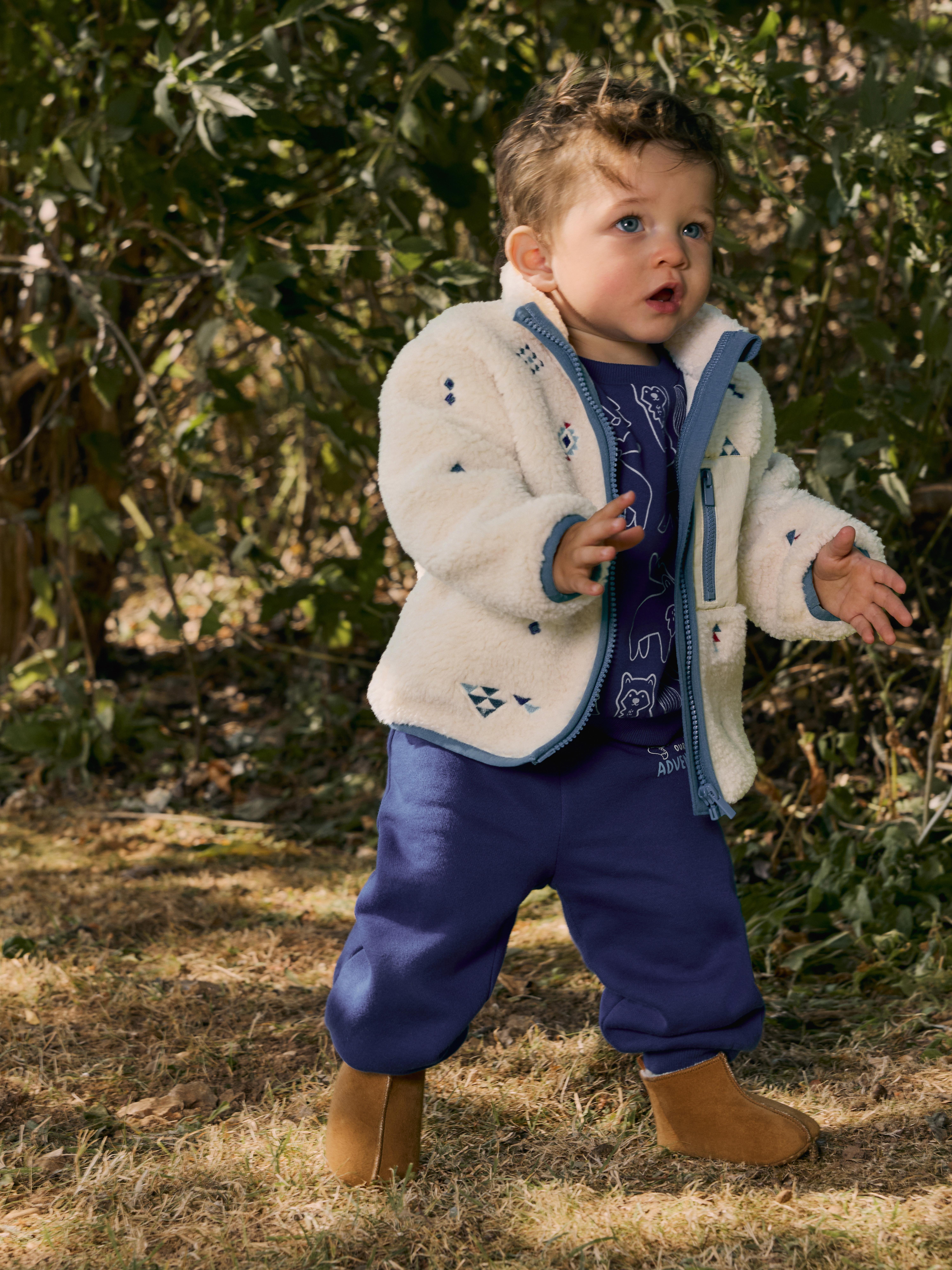 0-18mths | Embroidered Zip-Up Fleece