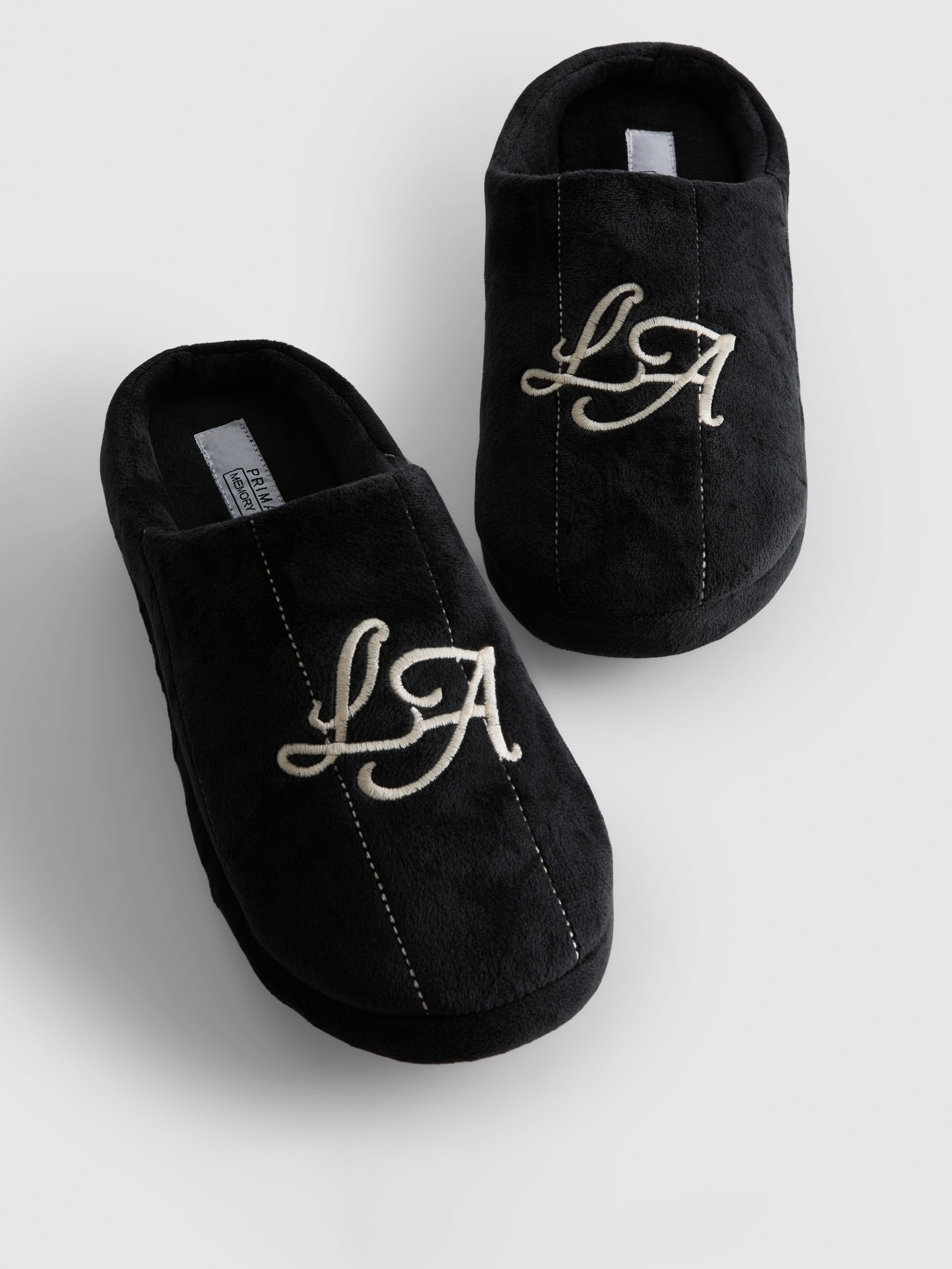 LA Embroidered Memory Foam Slippers