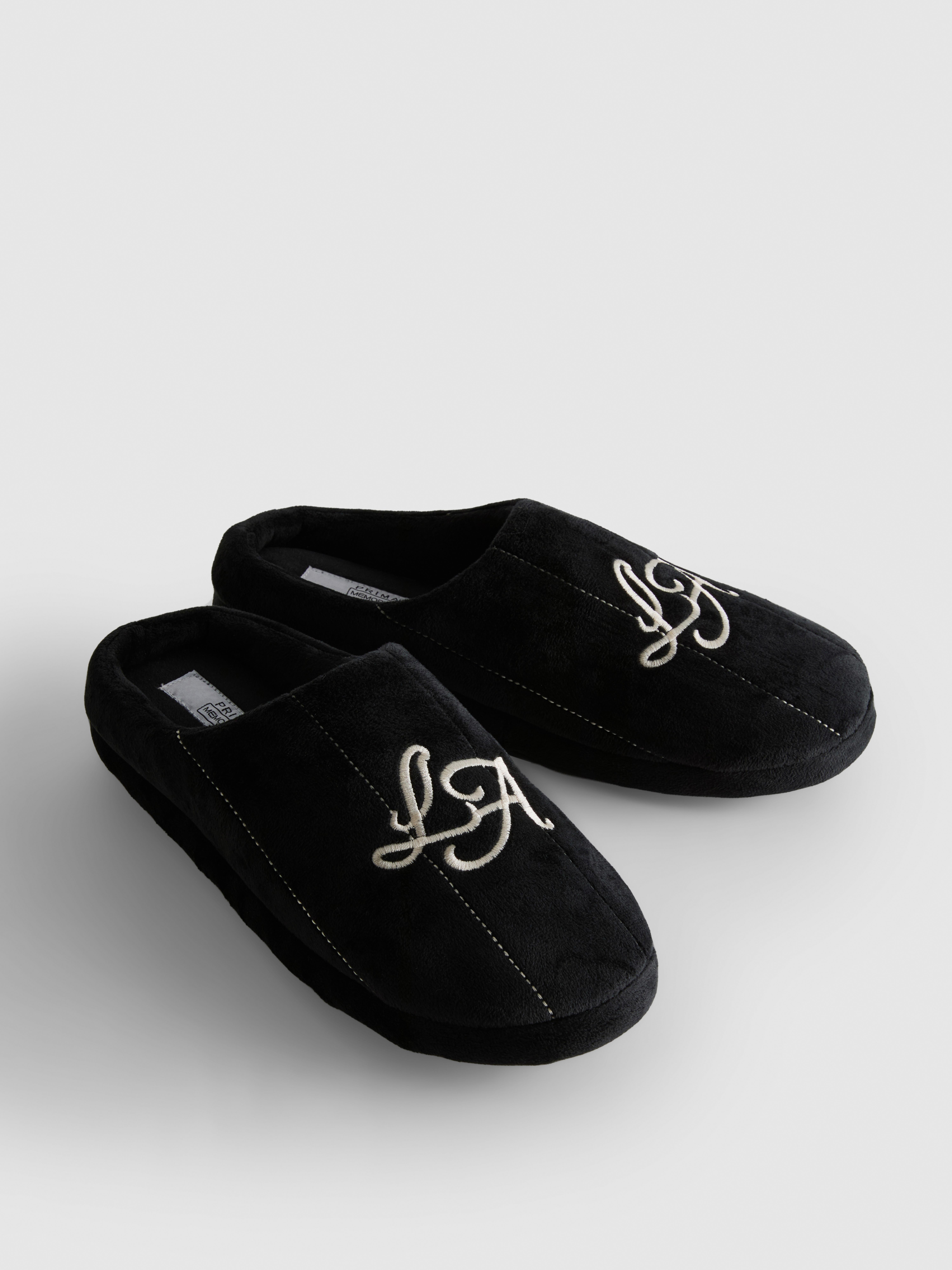 LA Embroidered Memory Foam Slippers