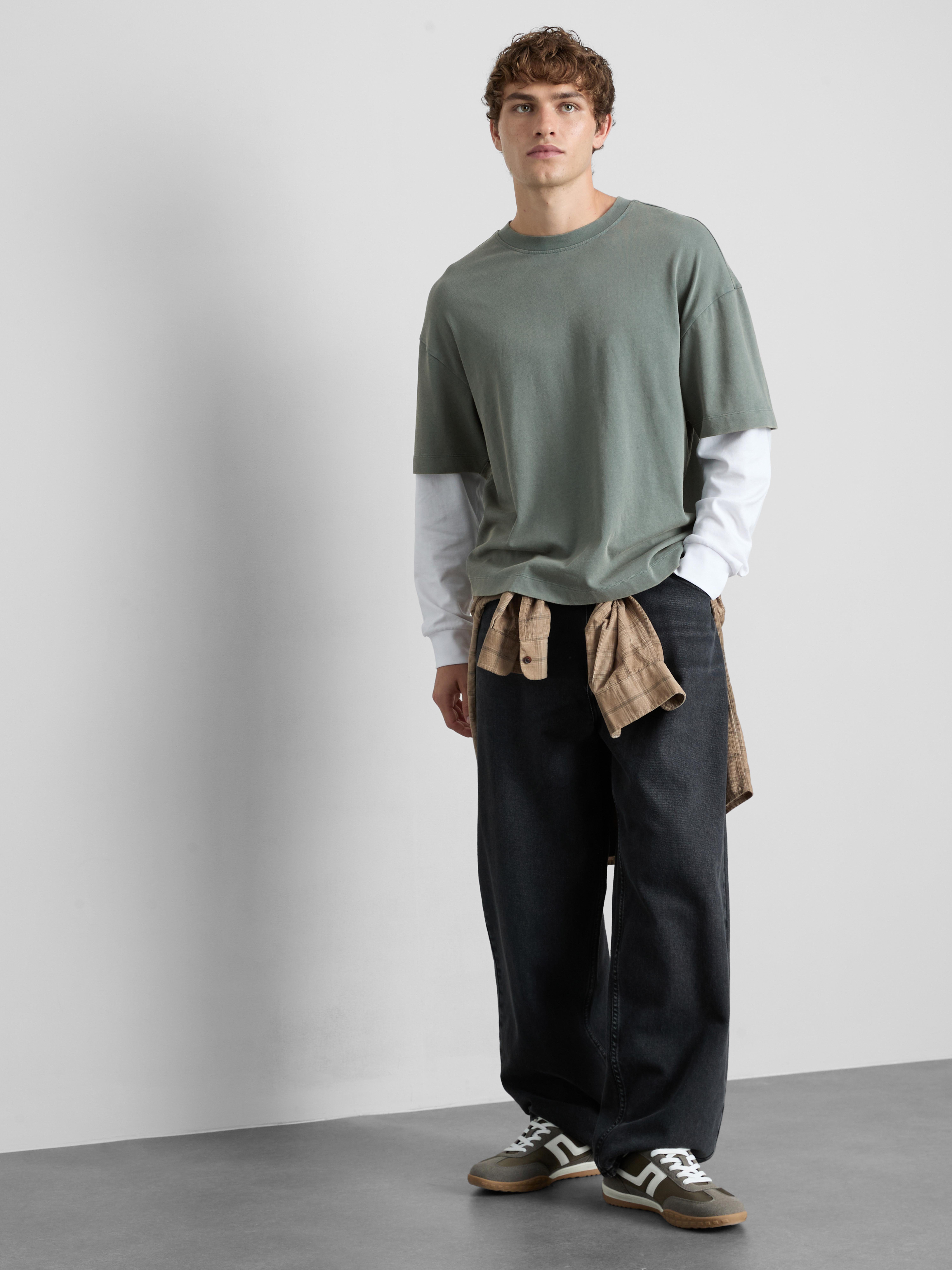 Pure Cotton Layered Long Sleeve T-Shirt