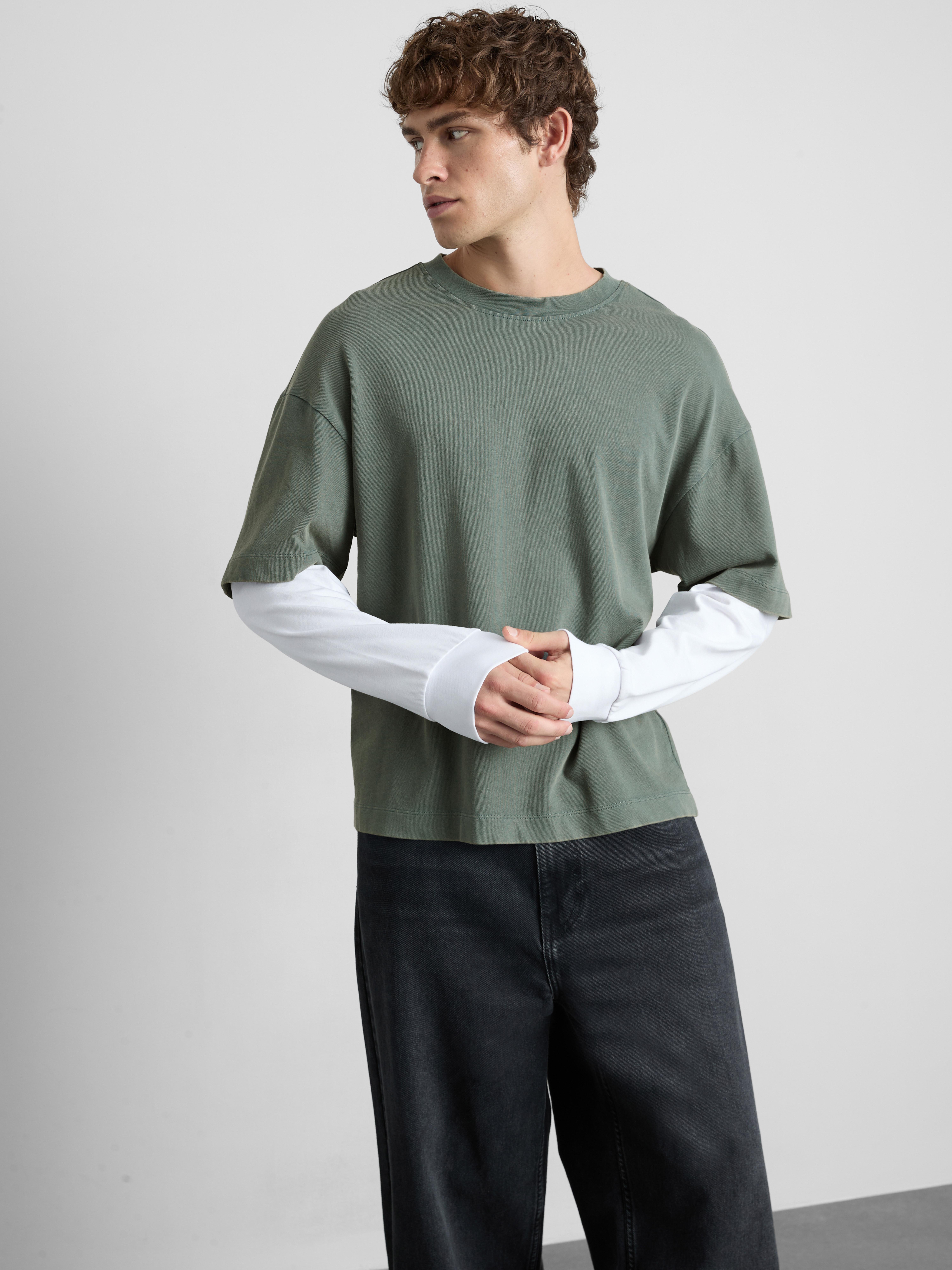 Pure Cotton Layered Long Sleeve T-Shirt