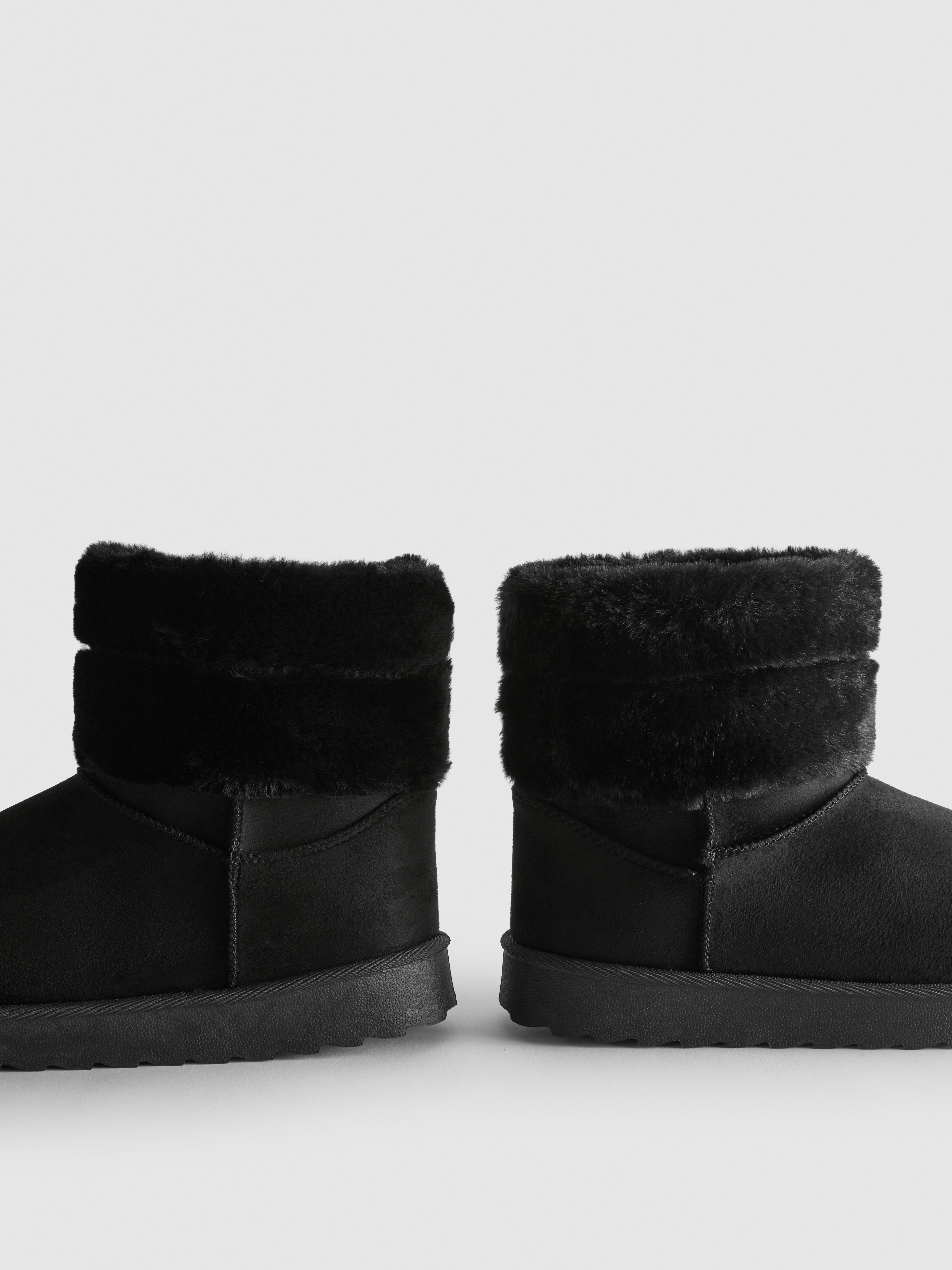 Faux Fur Trim Snug Ankle Boots