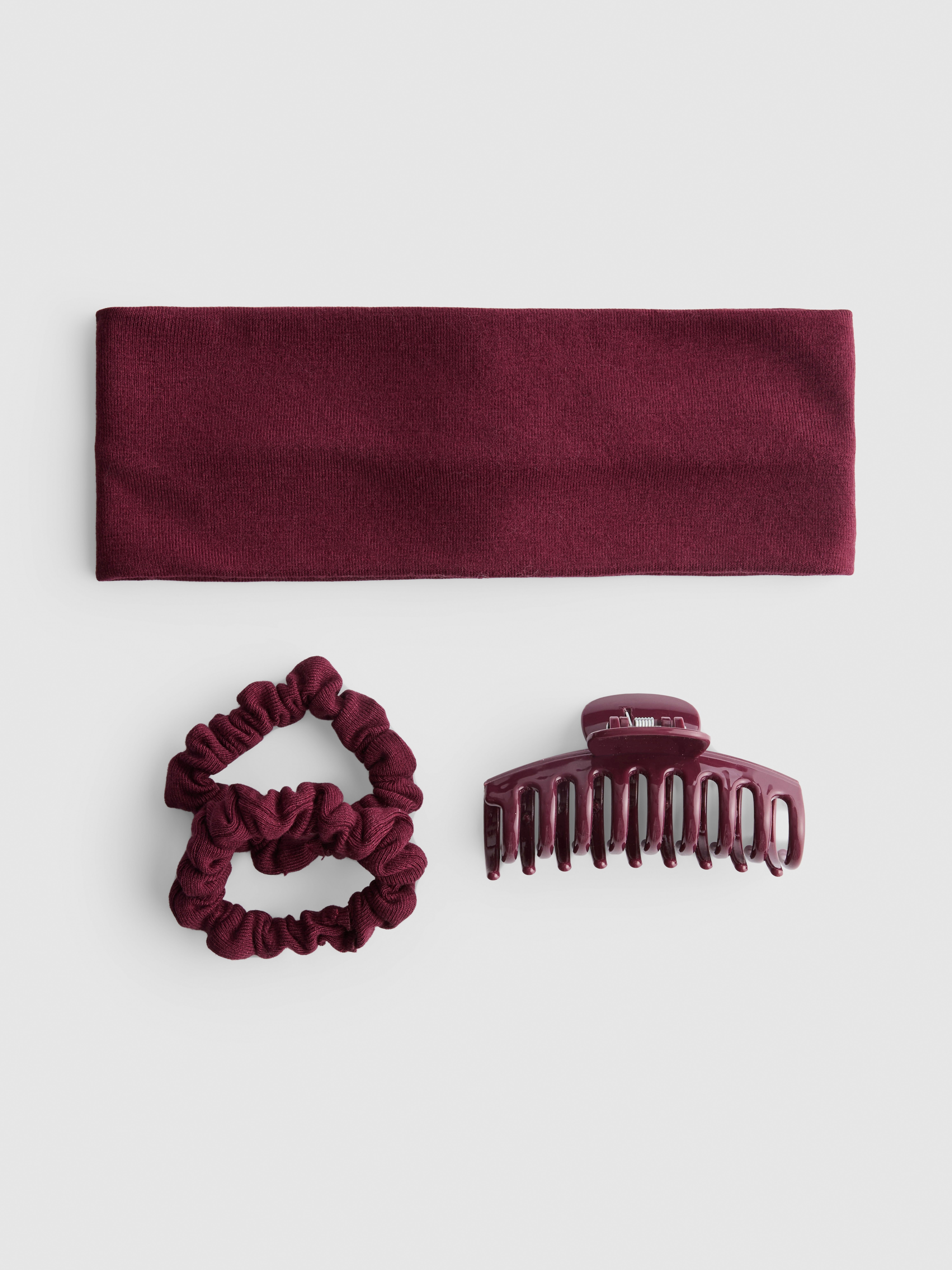 5pk Hair Accessories Burgundy