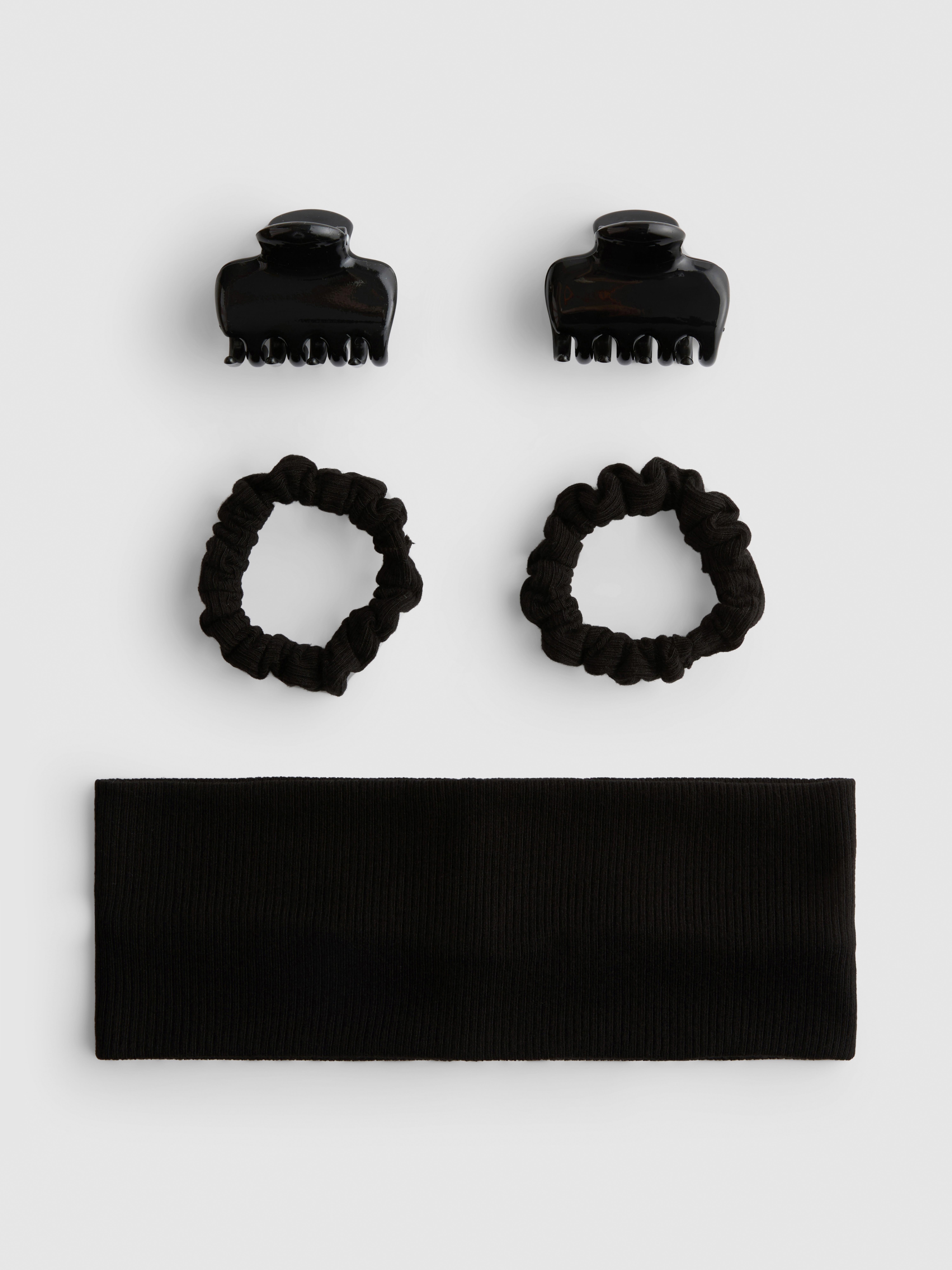 5pk Hair Accessories Black