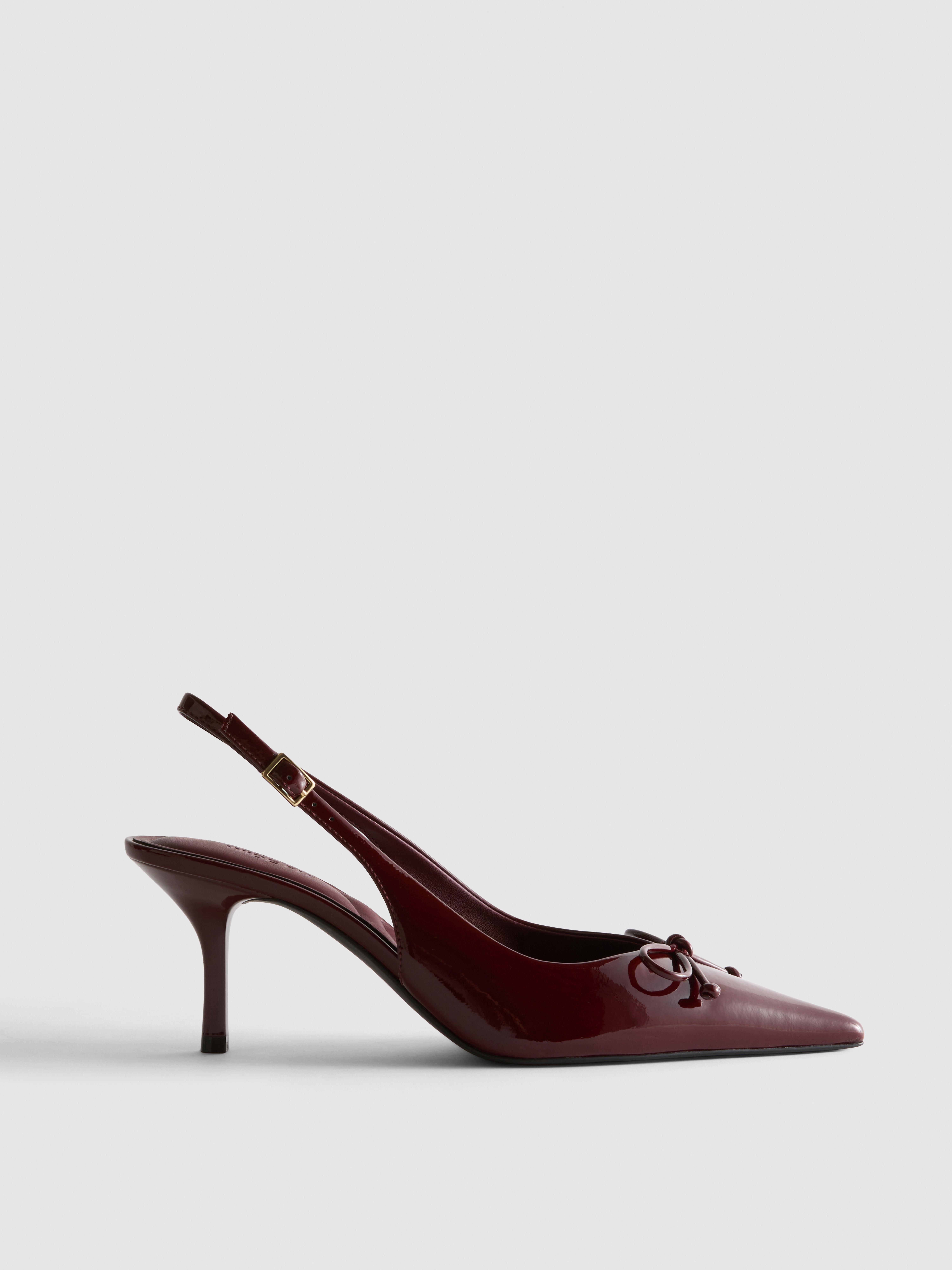 Wide-Fit Patent Slingback Stiletto Heels