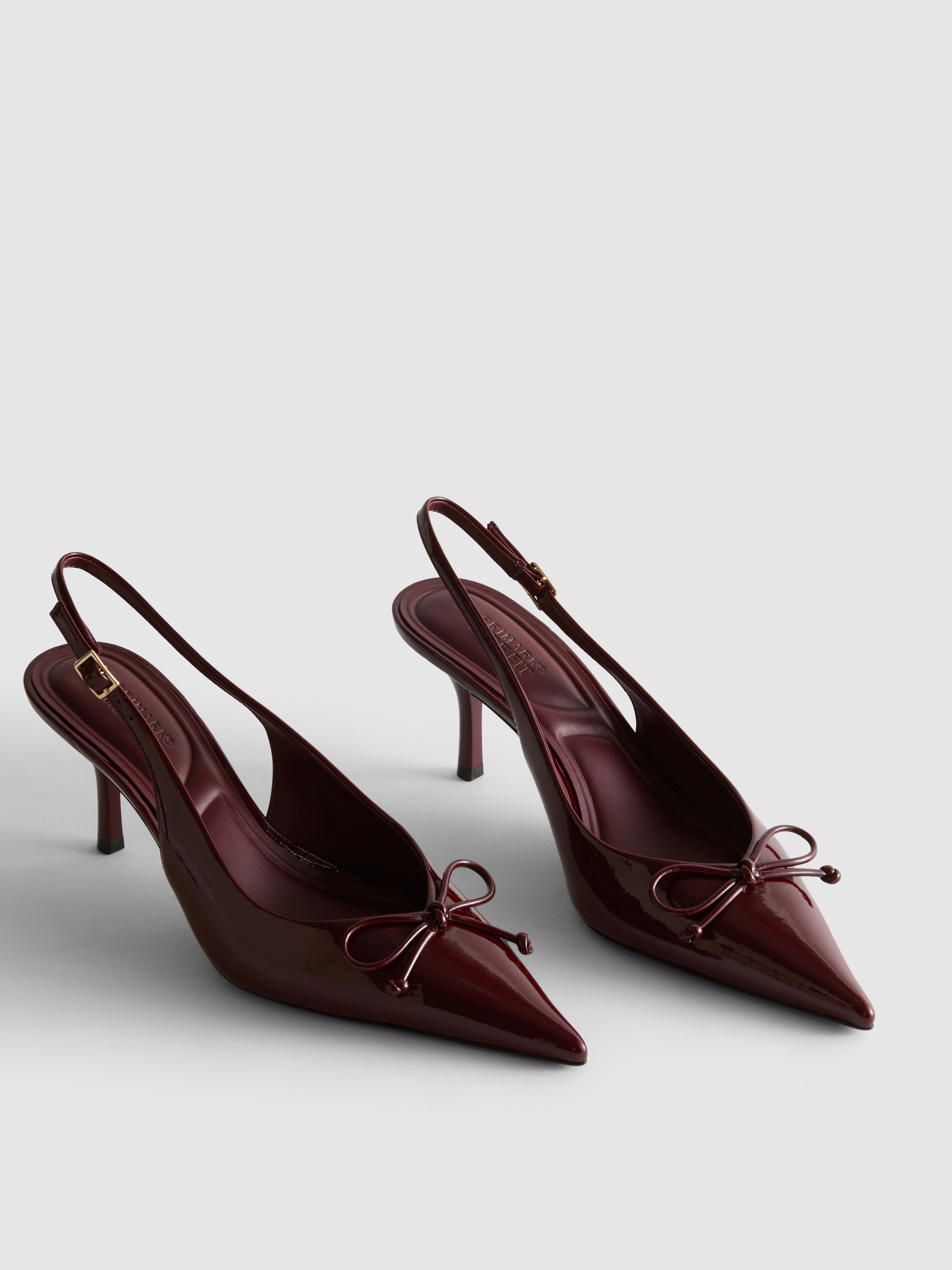 Wide-Fit Patent Slingback Stiletto Heels
