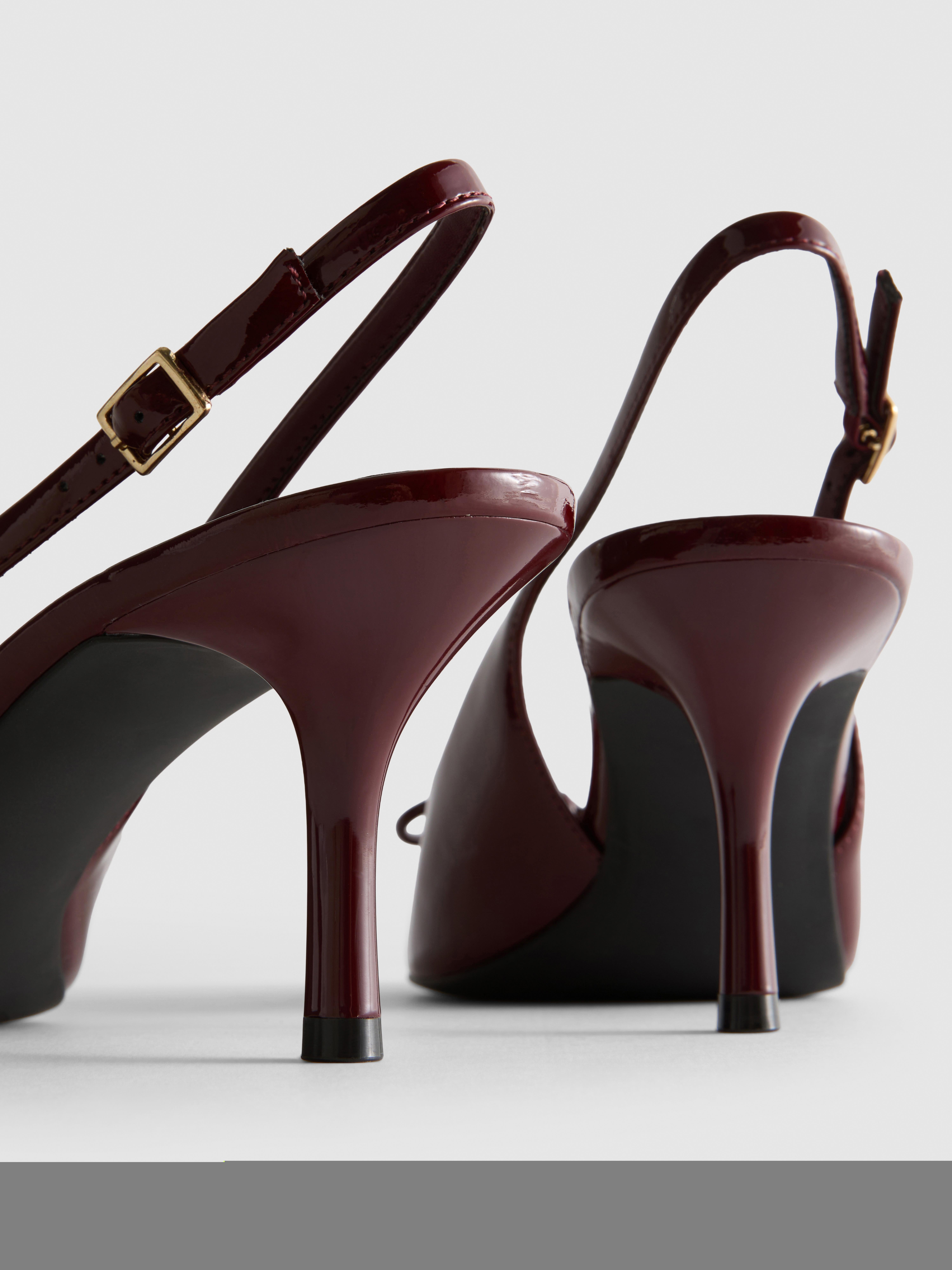 Wide-Fit Patent Slingback Stiletto Heels
