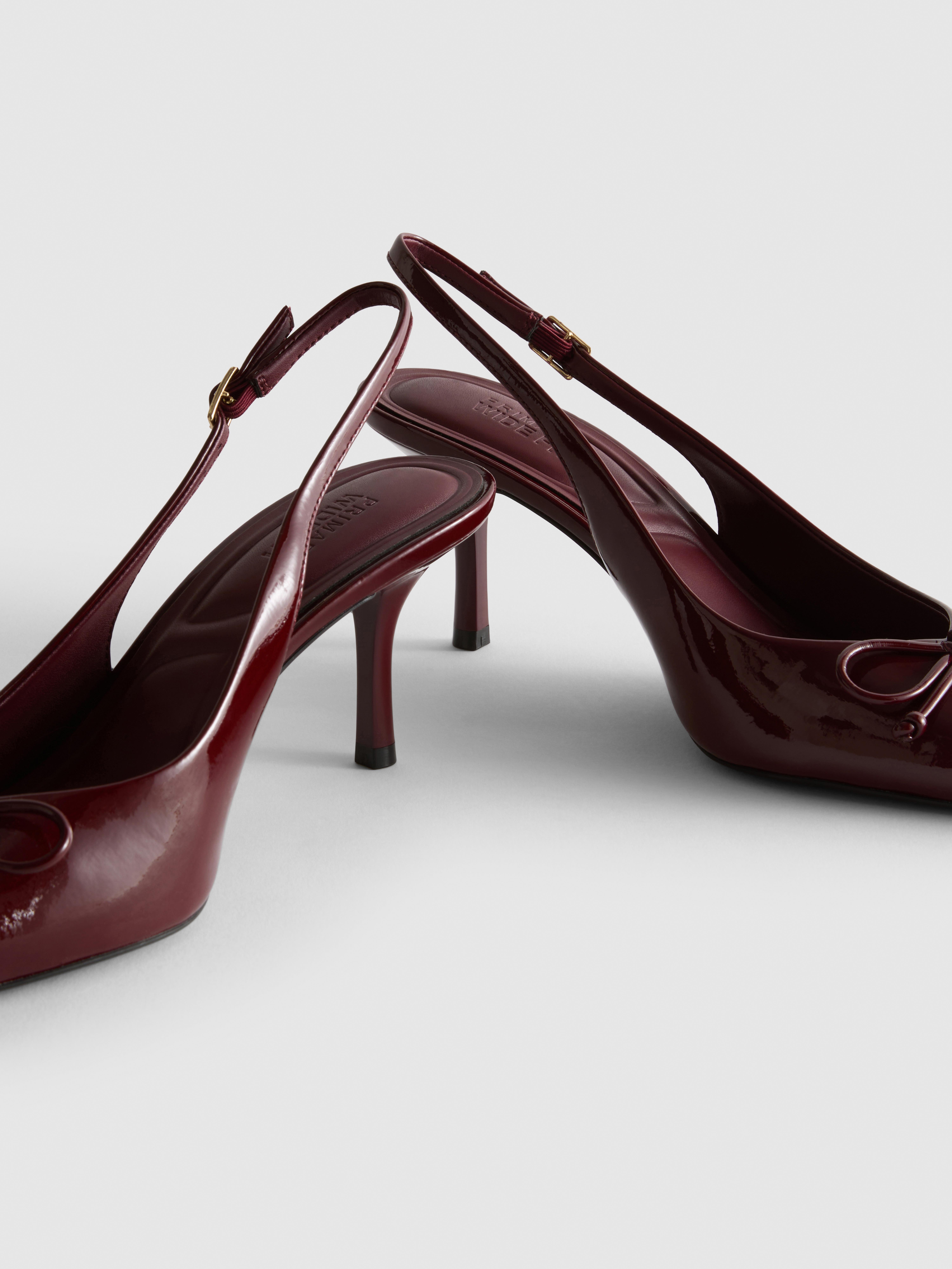 Wide-Fit Patent Slingback Stiletto Heels