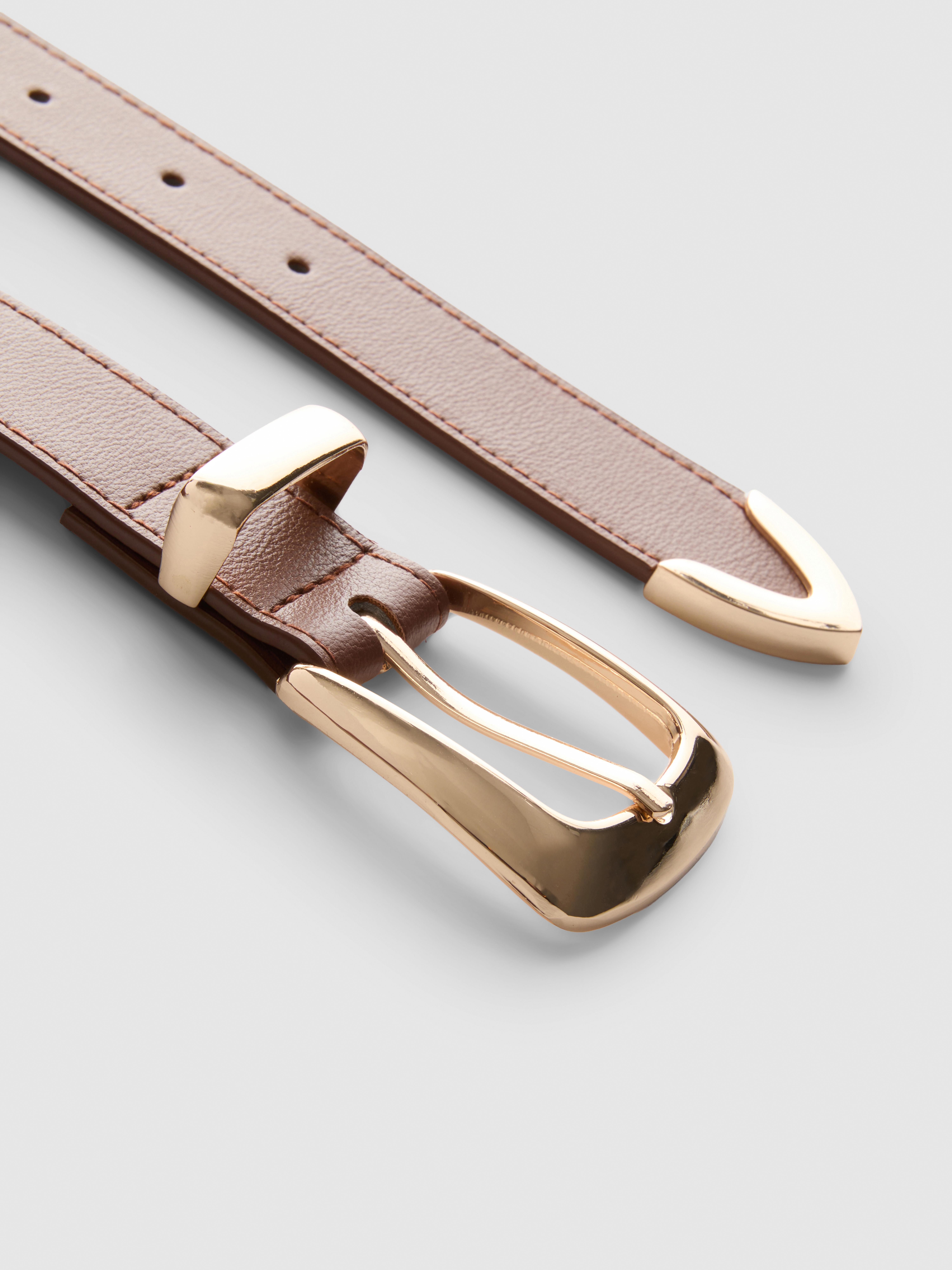 Croc Effect Metal Tip Belt