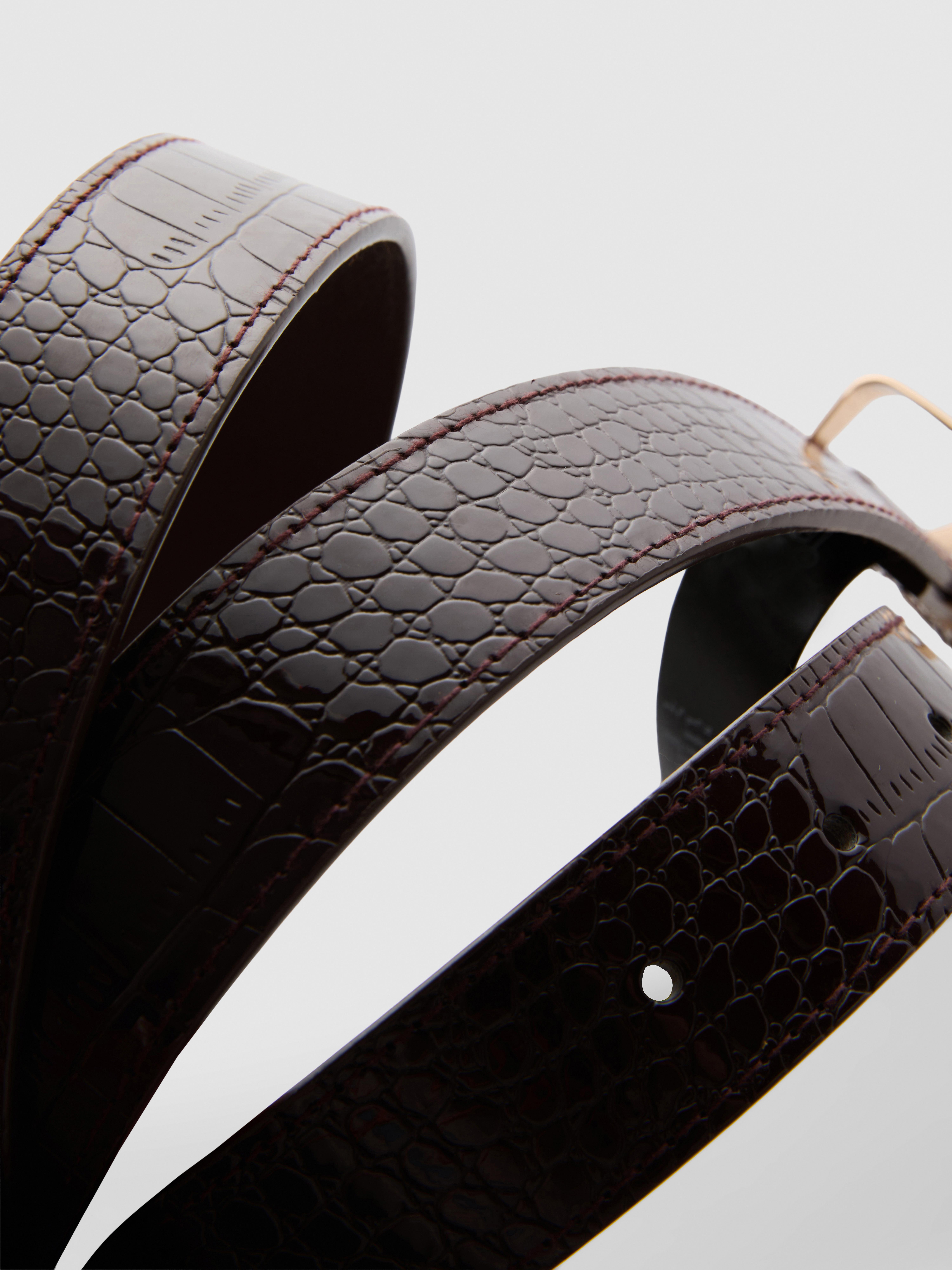Croc Effect Metal Tip Belt