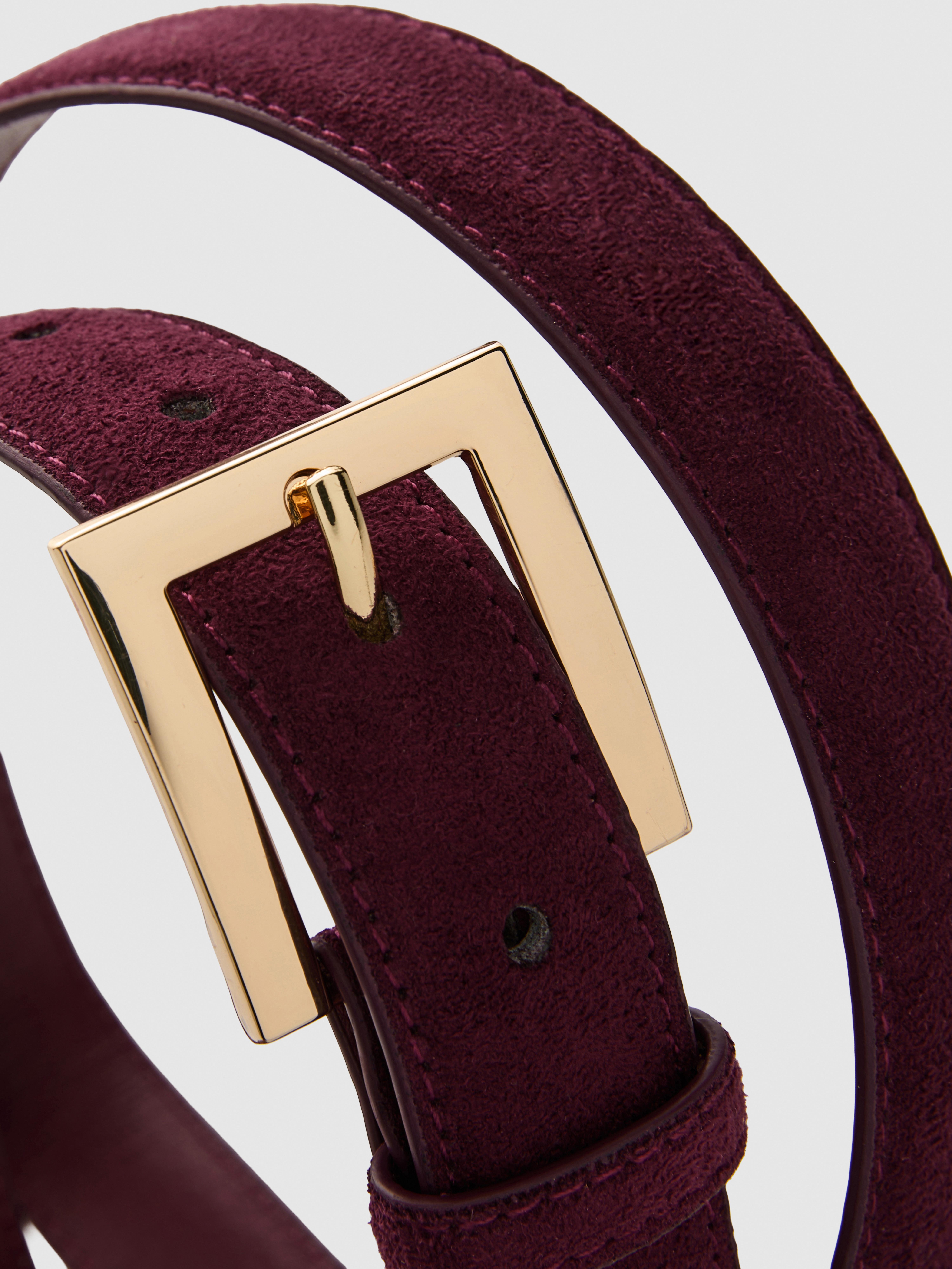 Square Buckle Skinny Belt