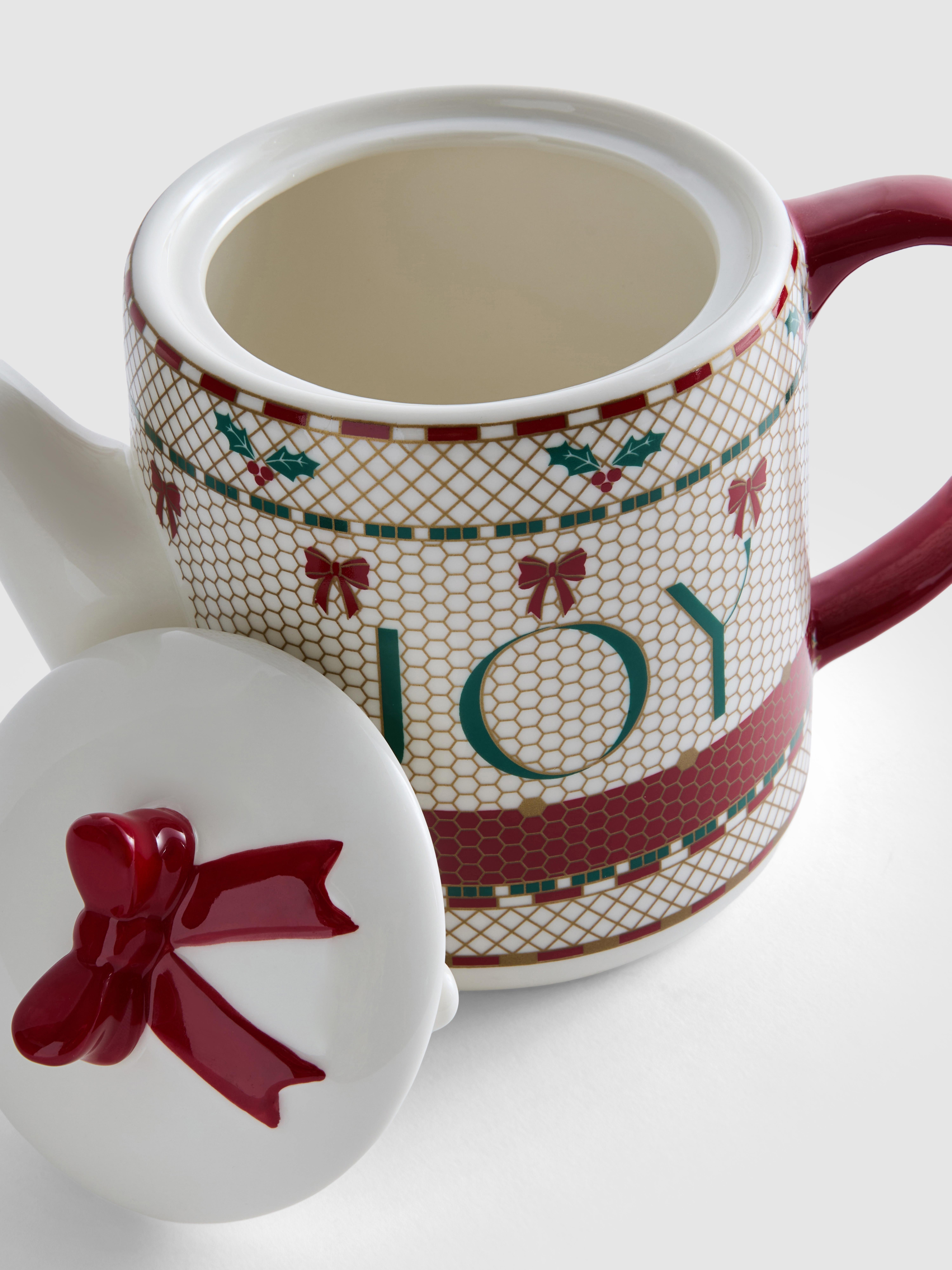 Christmas Joy Ceramic Teapot