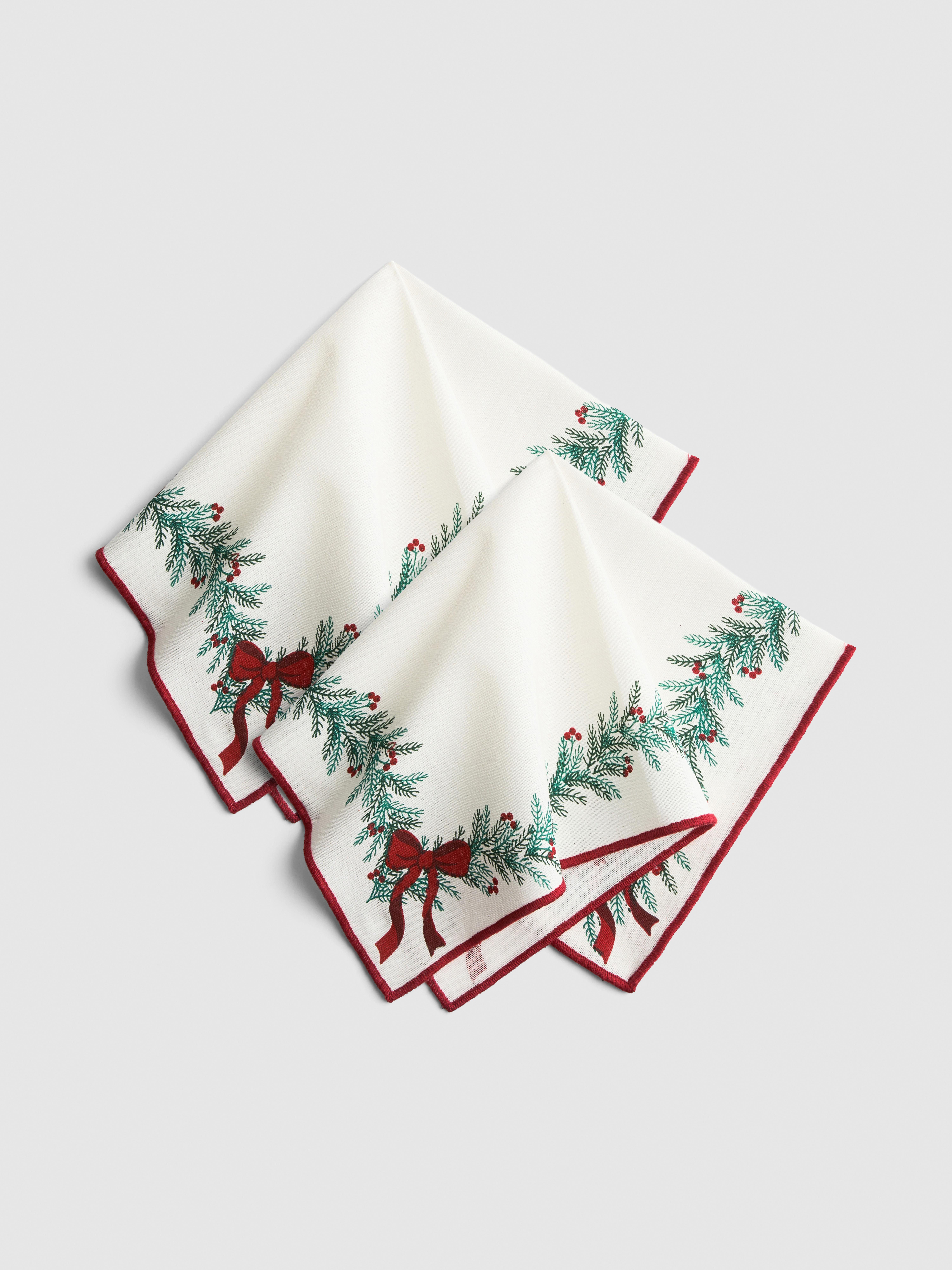 2pk Christmas Foliage Napkins