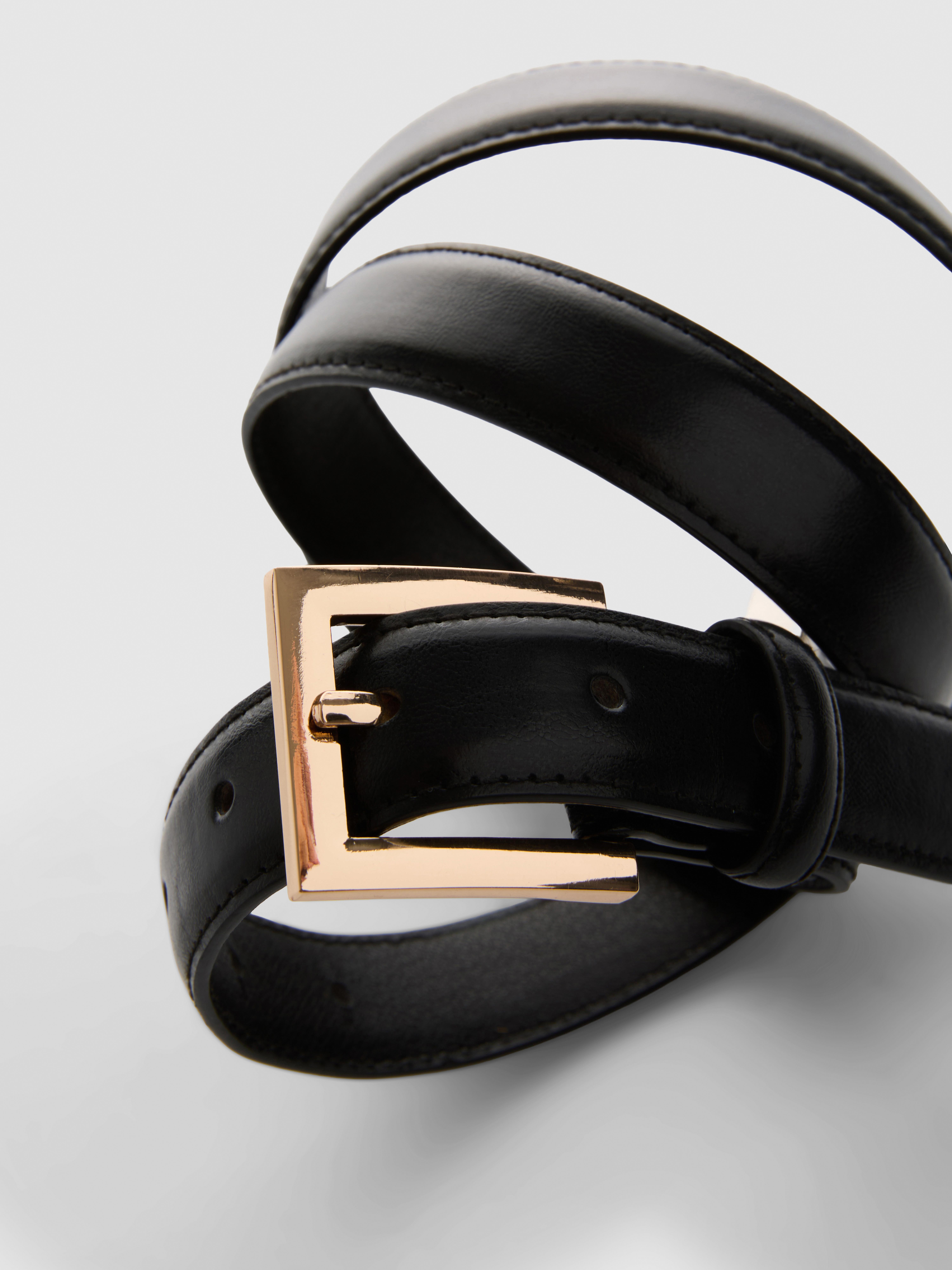 Square Buckle Skinny Belt