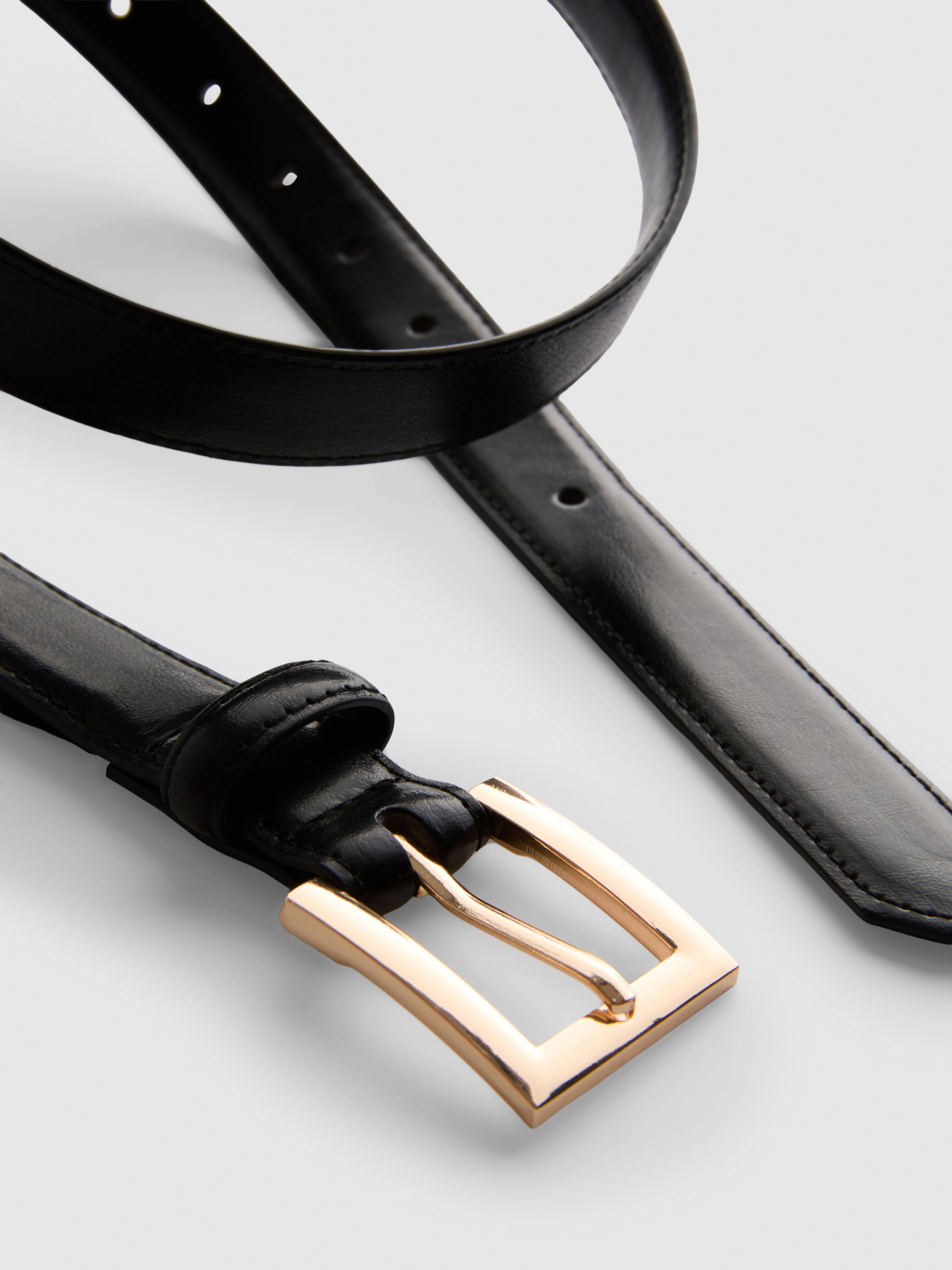 Square Buckle Skinny Belt