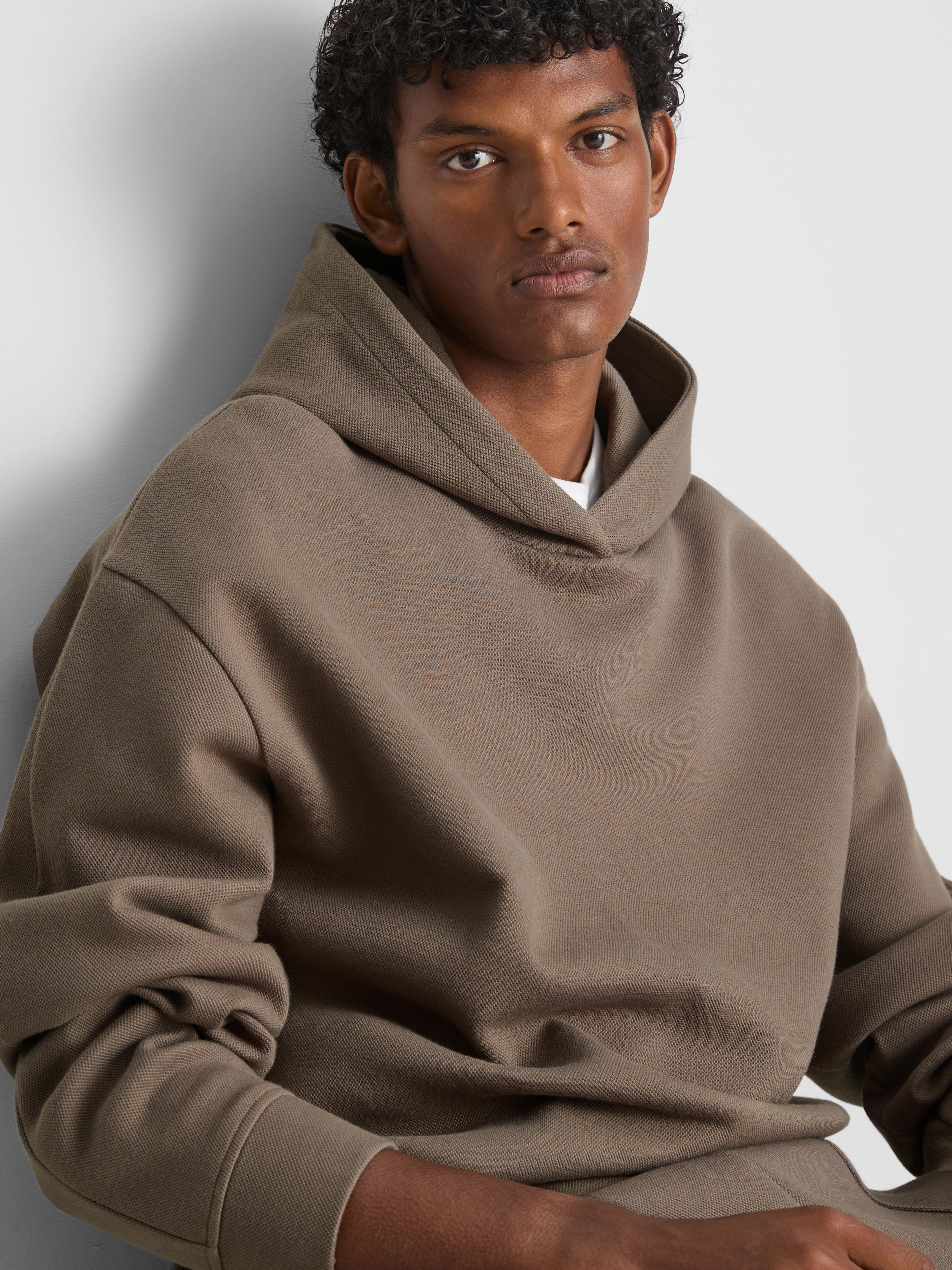 The Edit Textured Pullover Hoodie