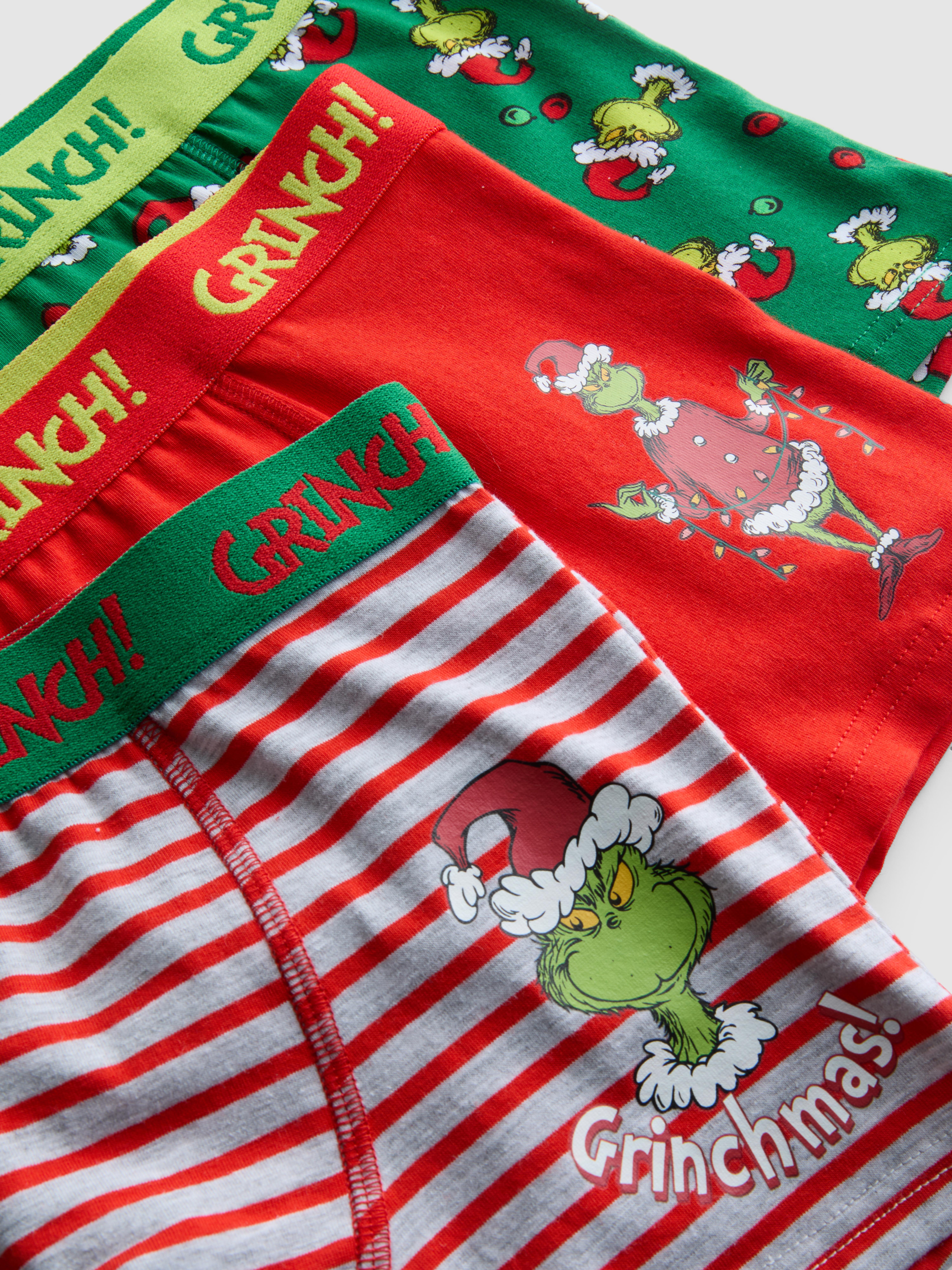 Boys Red 1.5-15yrs | 3pk The Grinch Trunks | Primark