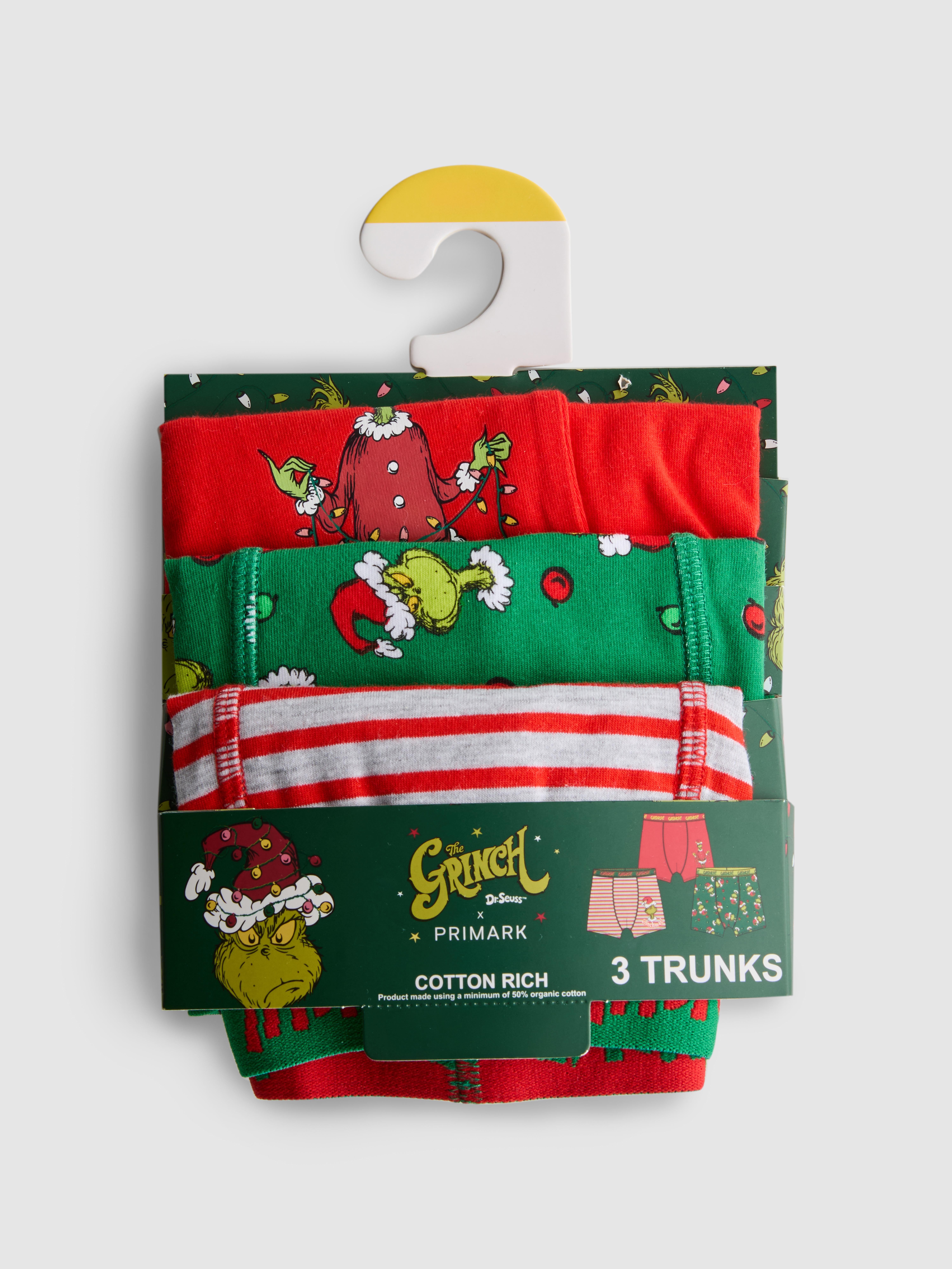 Boys Red 1.5-15yrs | 3pk The Grinch Trunks | Primark