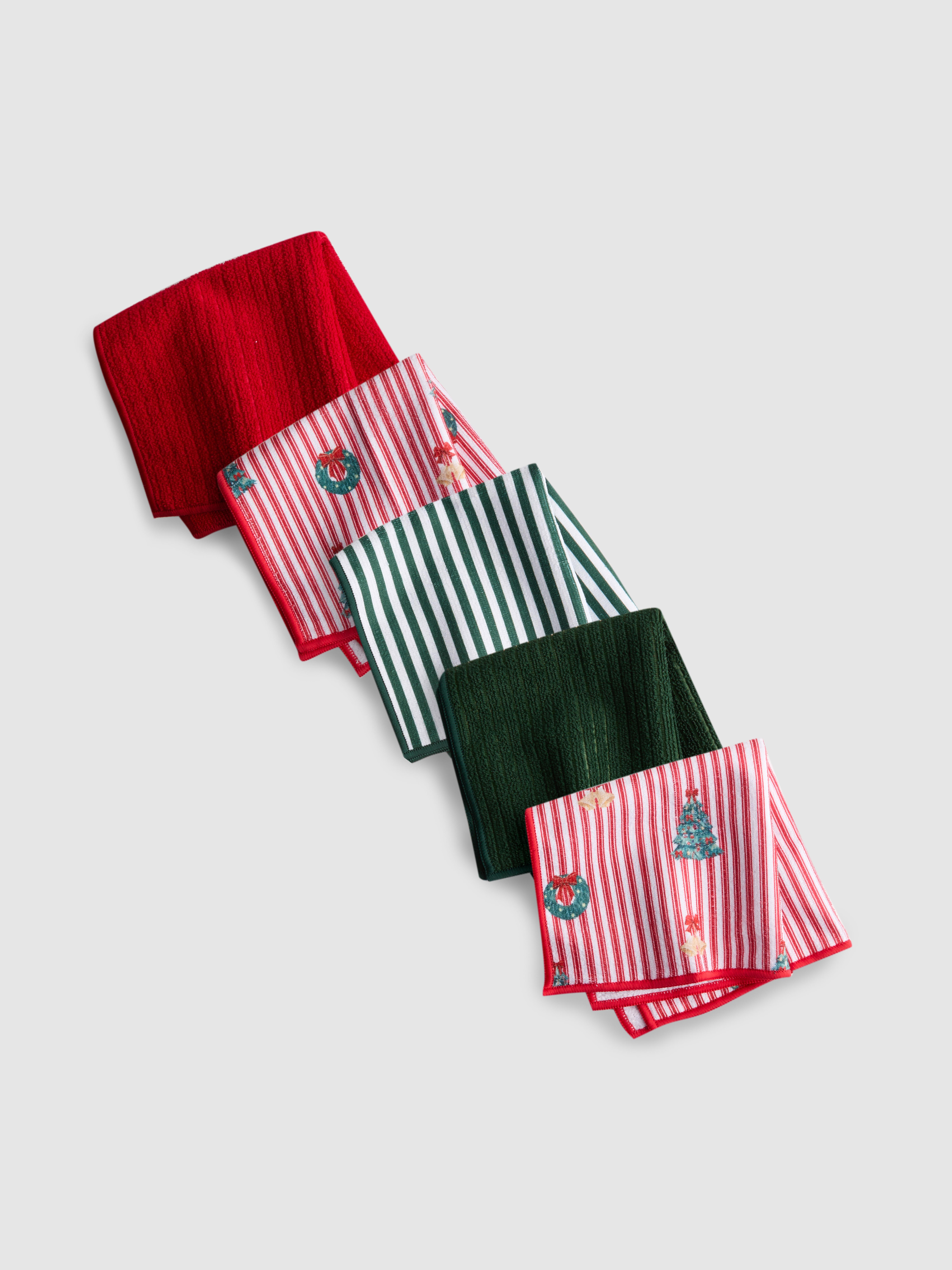 5pk Christmas Microfibre Cloths