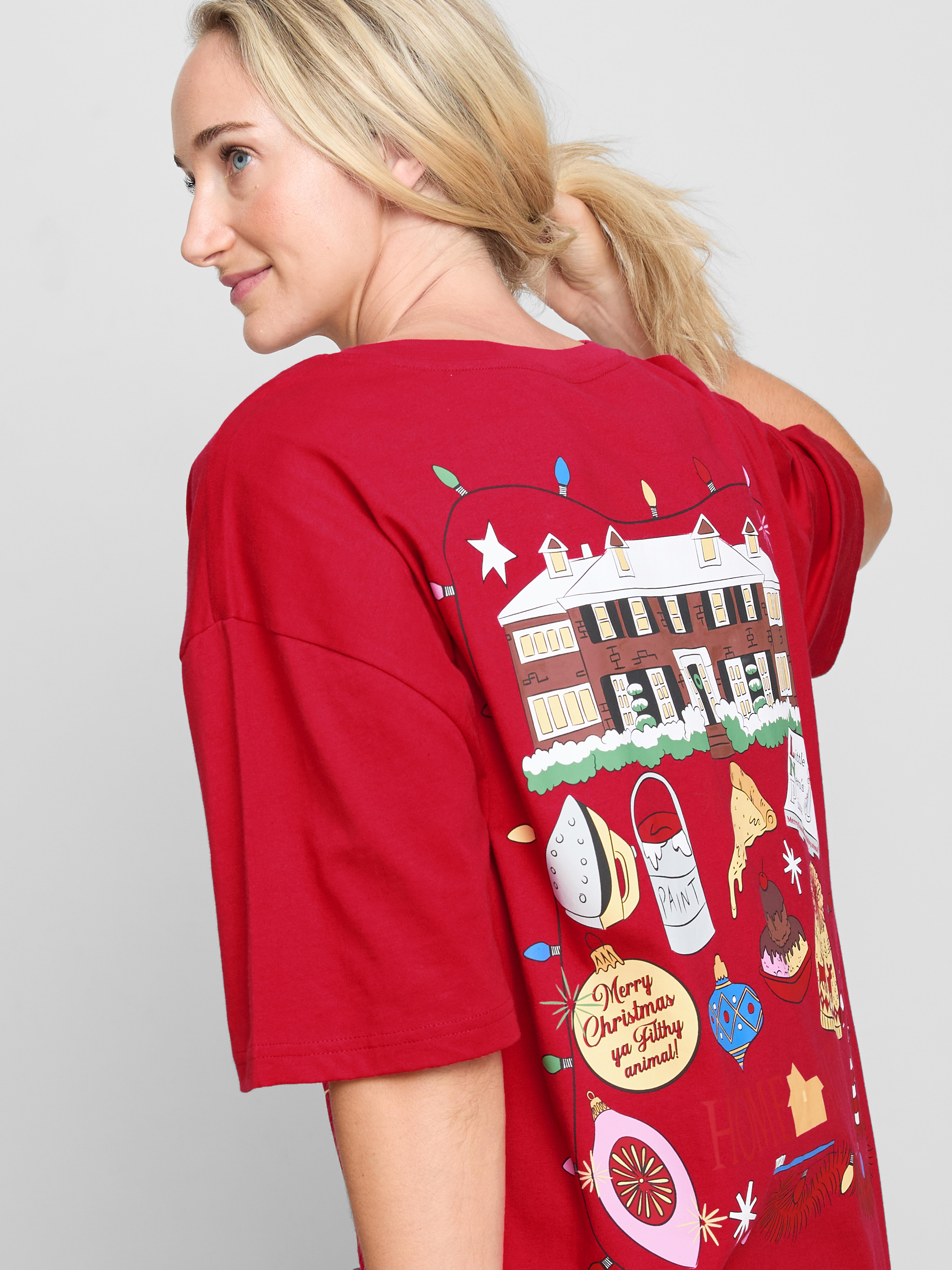 Home Alone Pure Cotton Christmas Oversized Sleep Tee