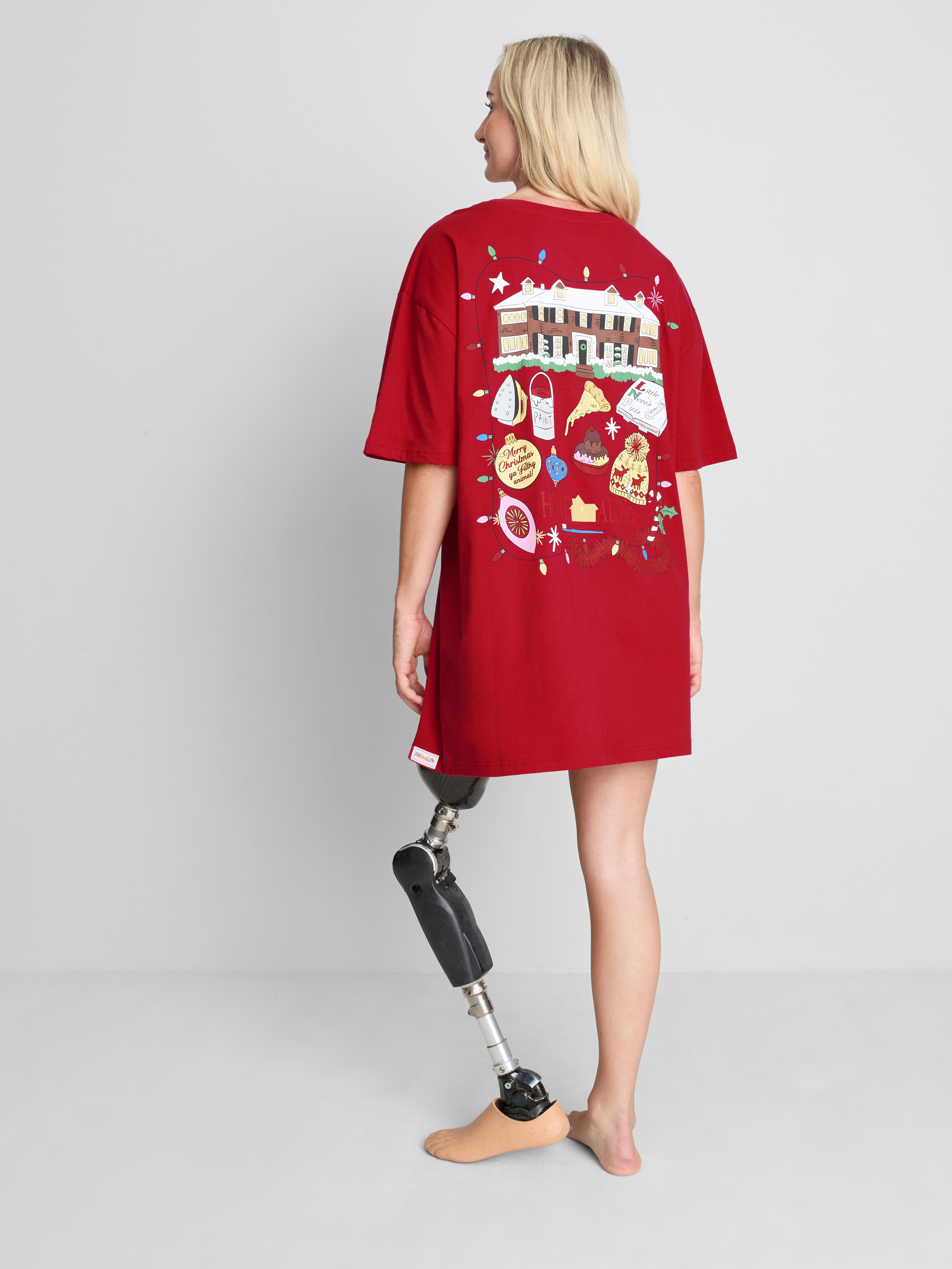 Home Alone Pure Cotton Christmas Oversized Sleep Tee
