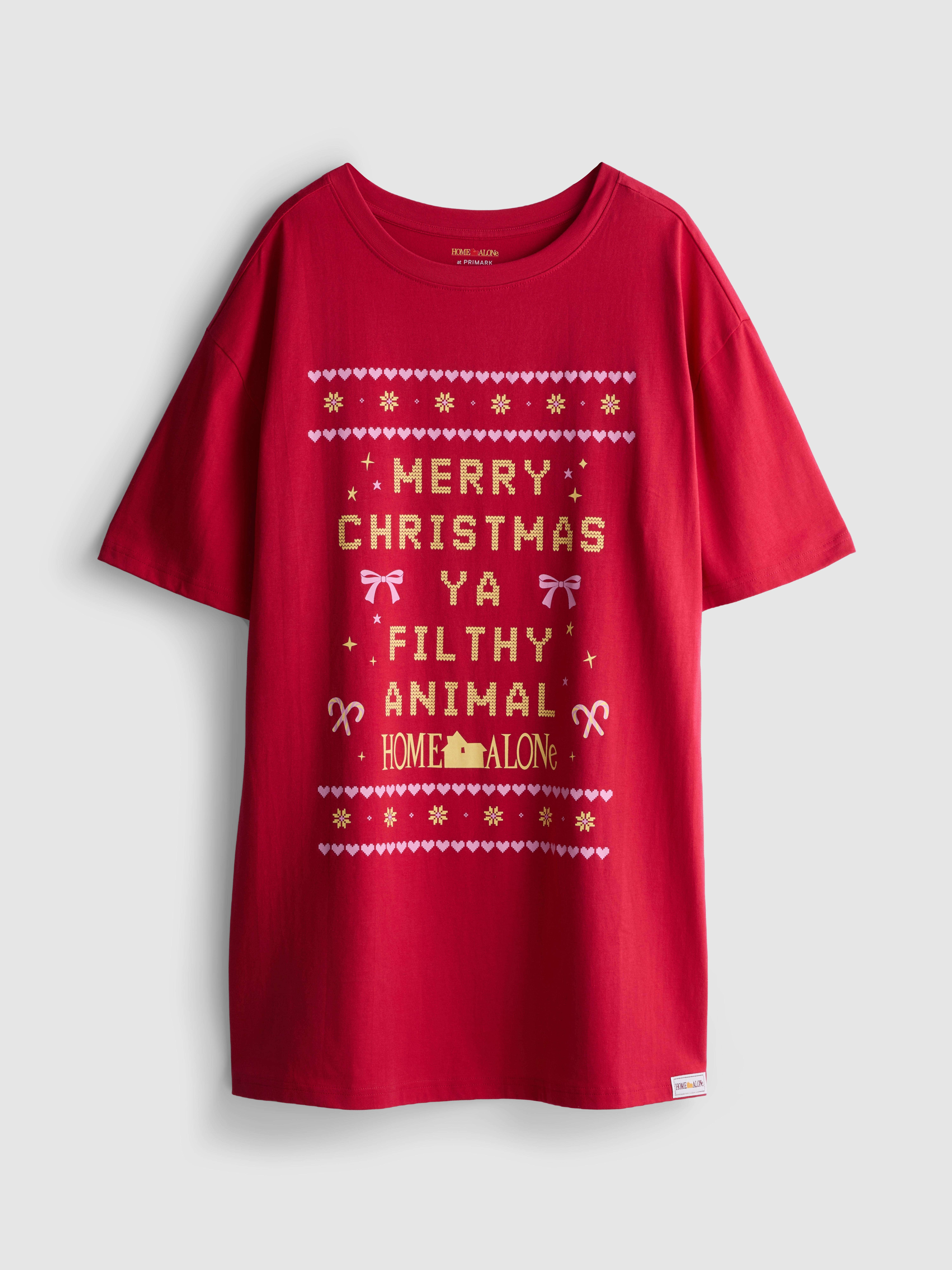 Home Alone Pure Cotton Christmas Oversized Sleep Tee