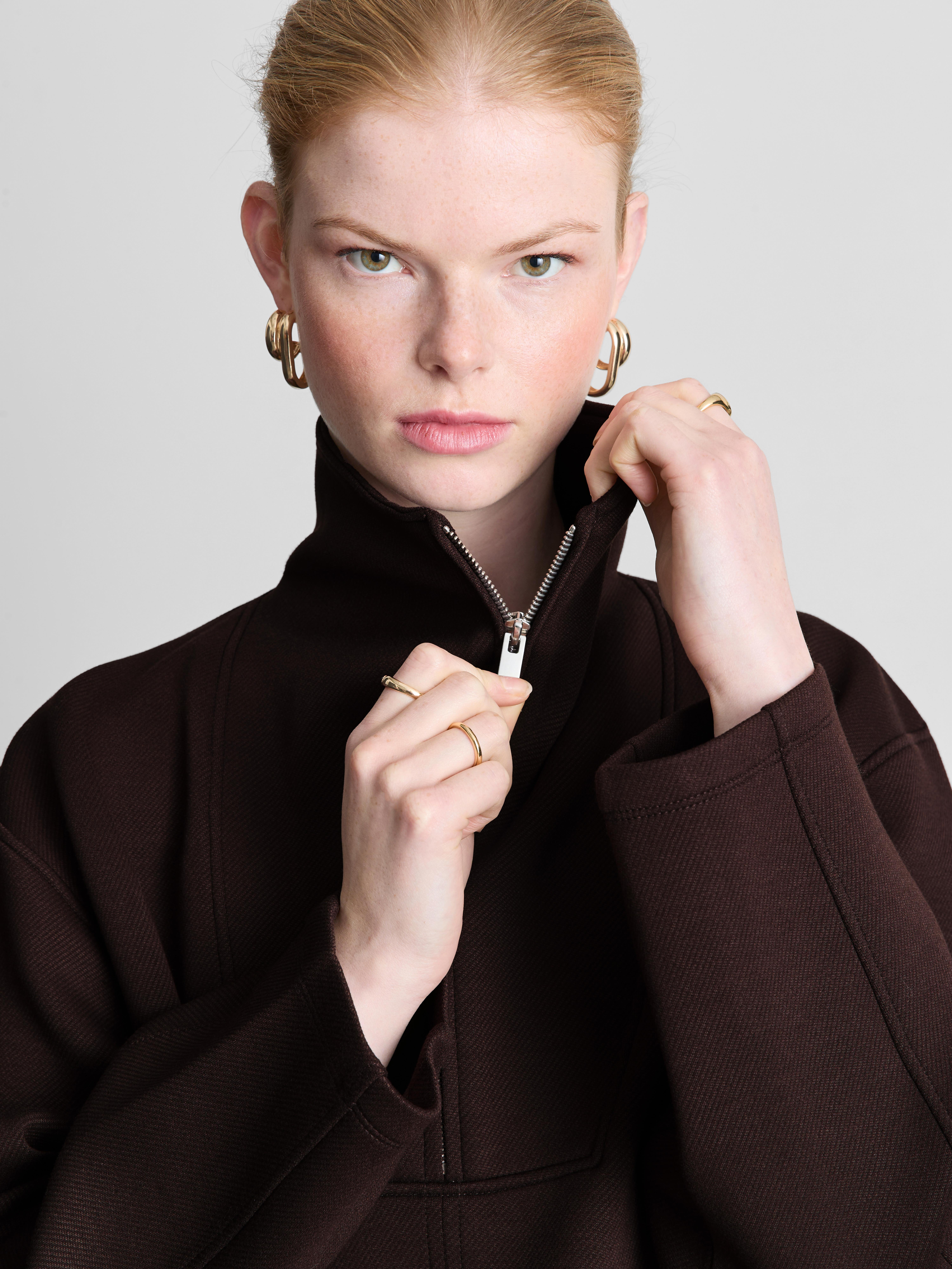 The Edit Oversized Half Zip Sweatshirt