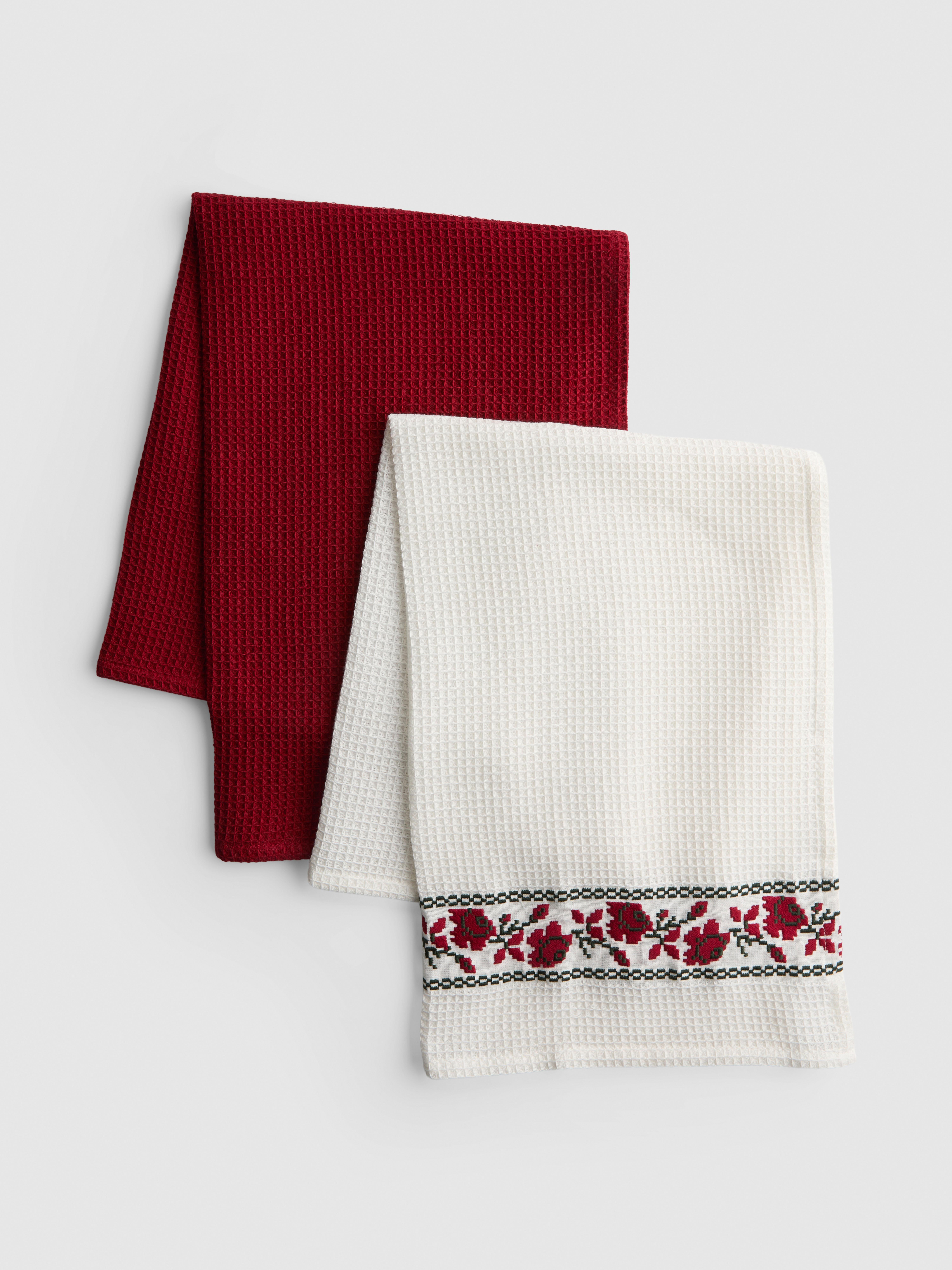 2 Pack Floral Waffle Tea Towels