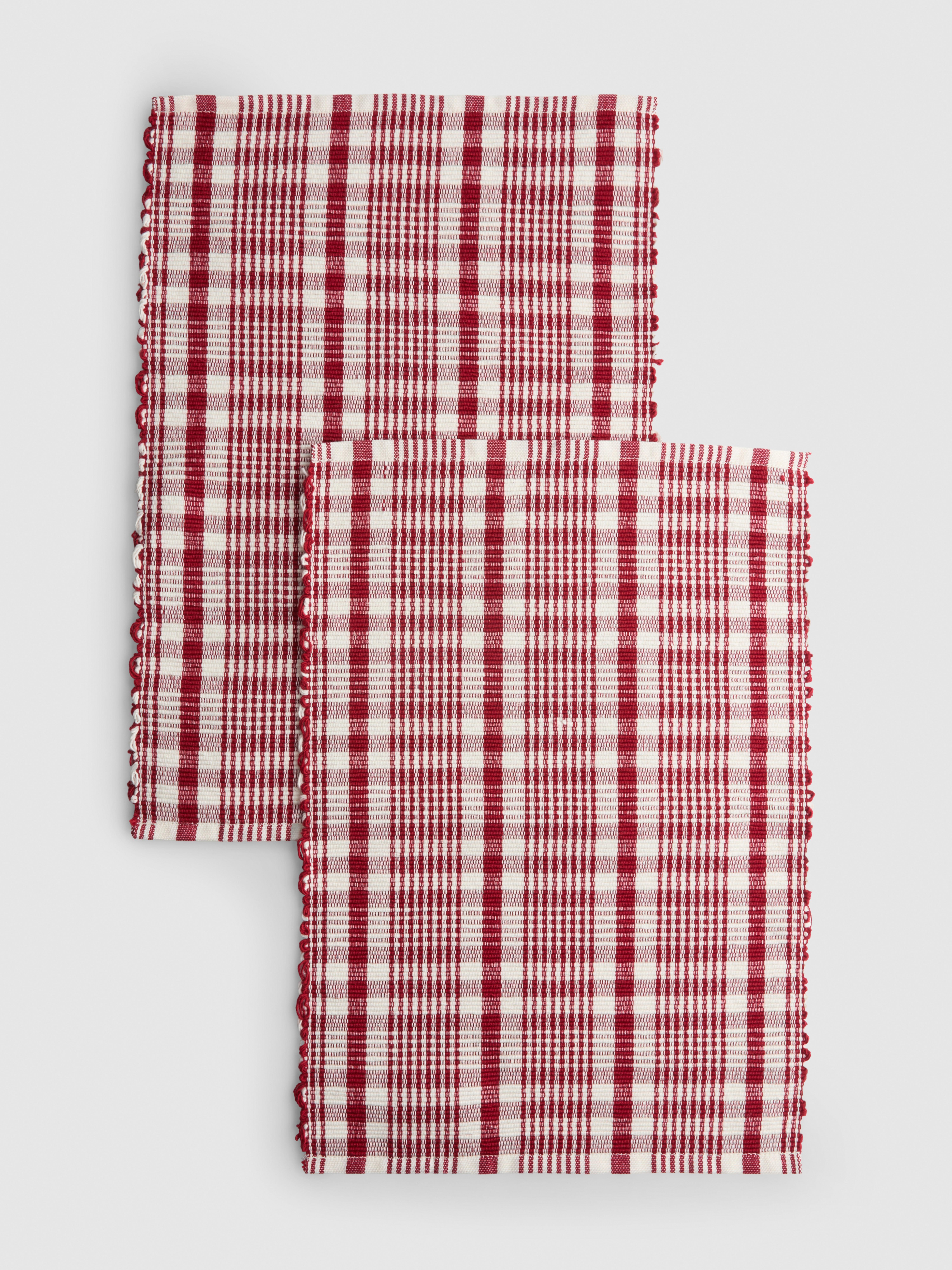 Karierte Stoff-Platzdeckchen, 2er-Pack - Rot