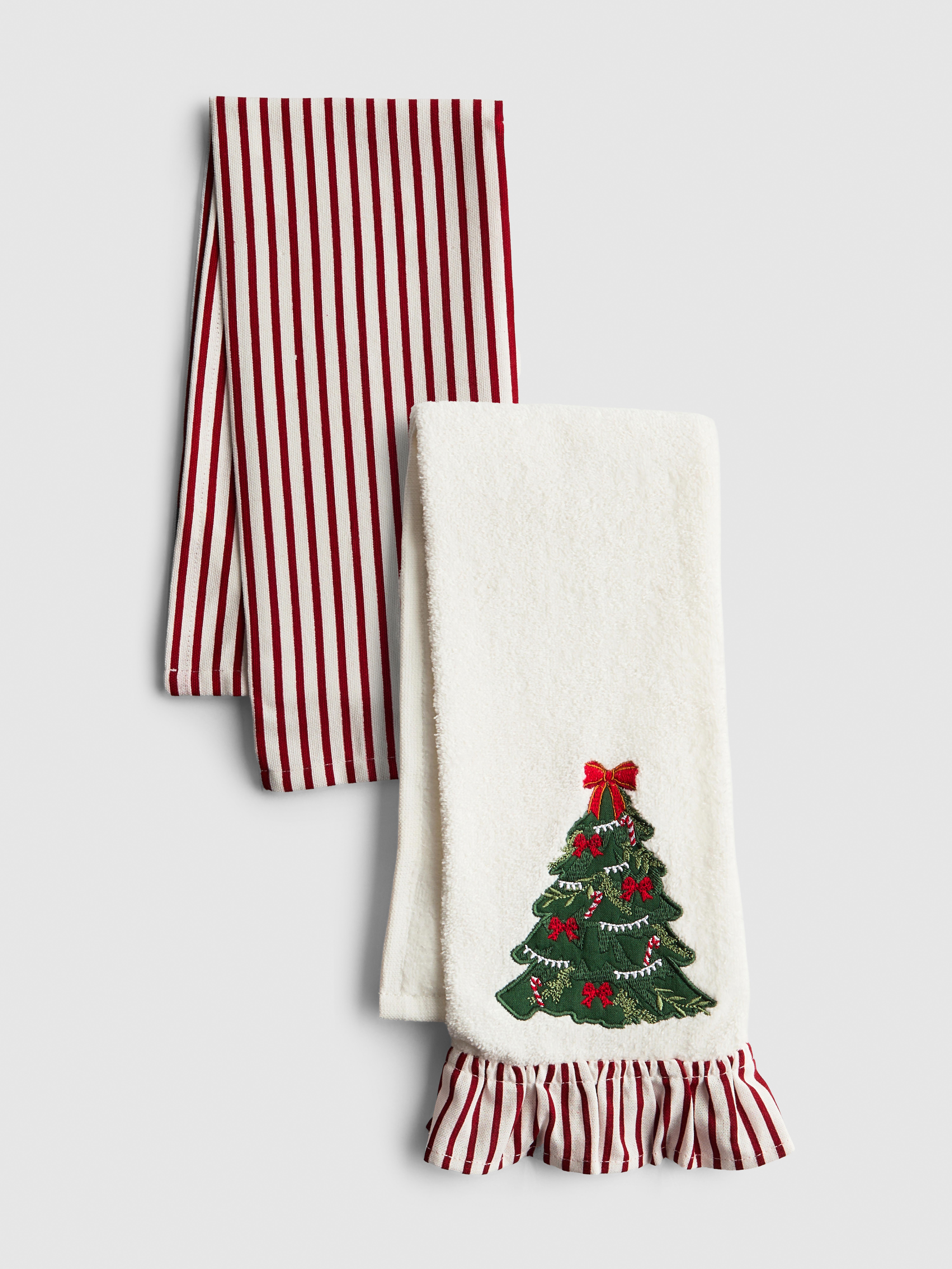 2er-Pack Weihnachtliche Geschirrtücher - Rot