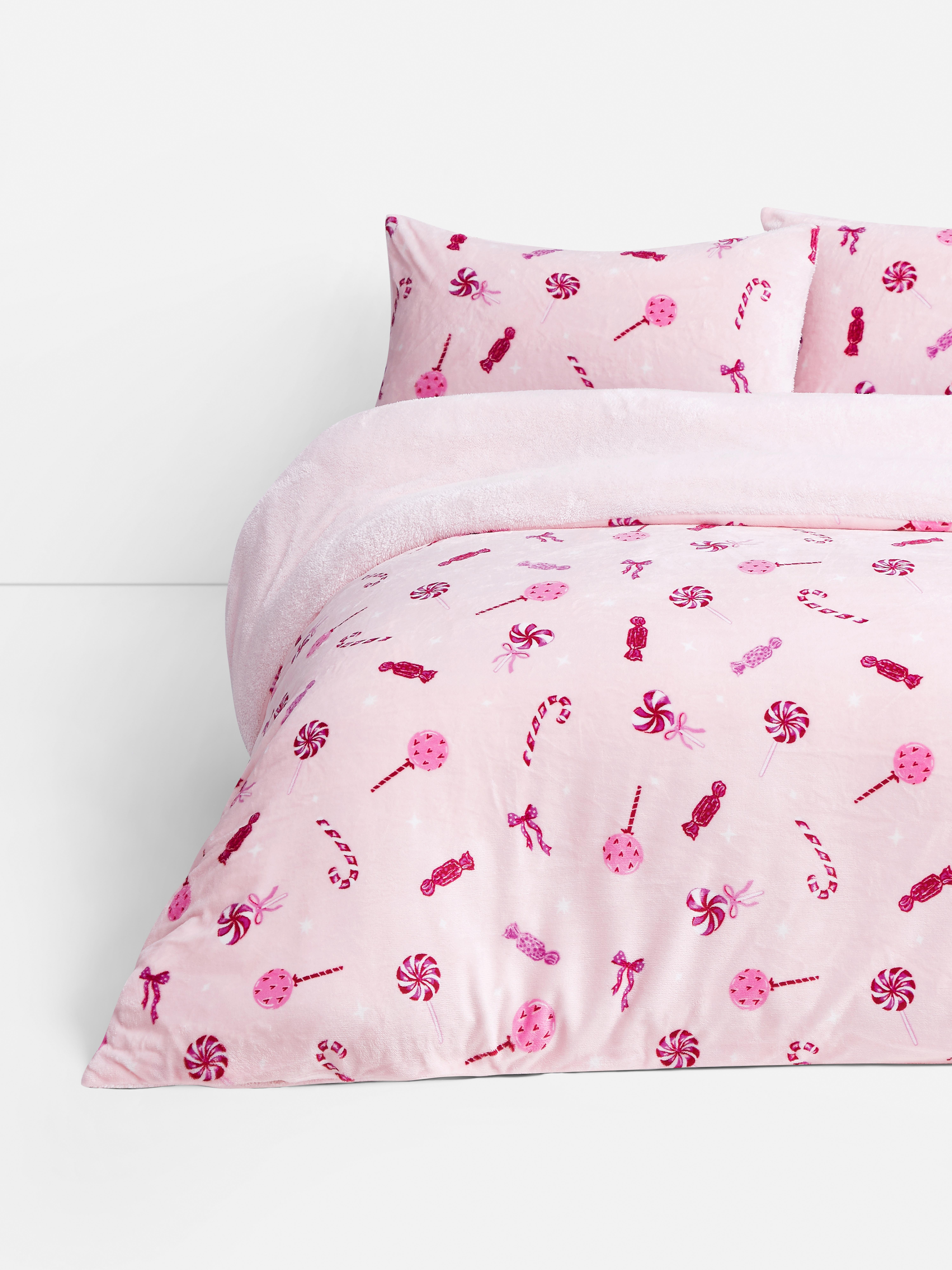 Fleece-Bettwäscheset mit Print weihnachtlicher Leckereien für Kingsize-Betten