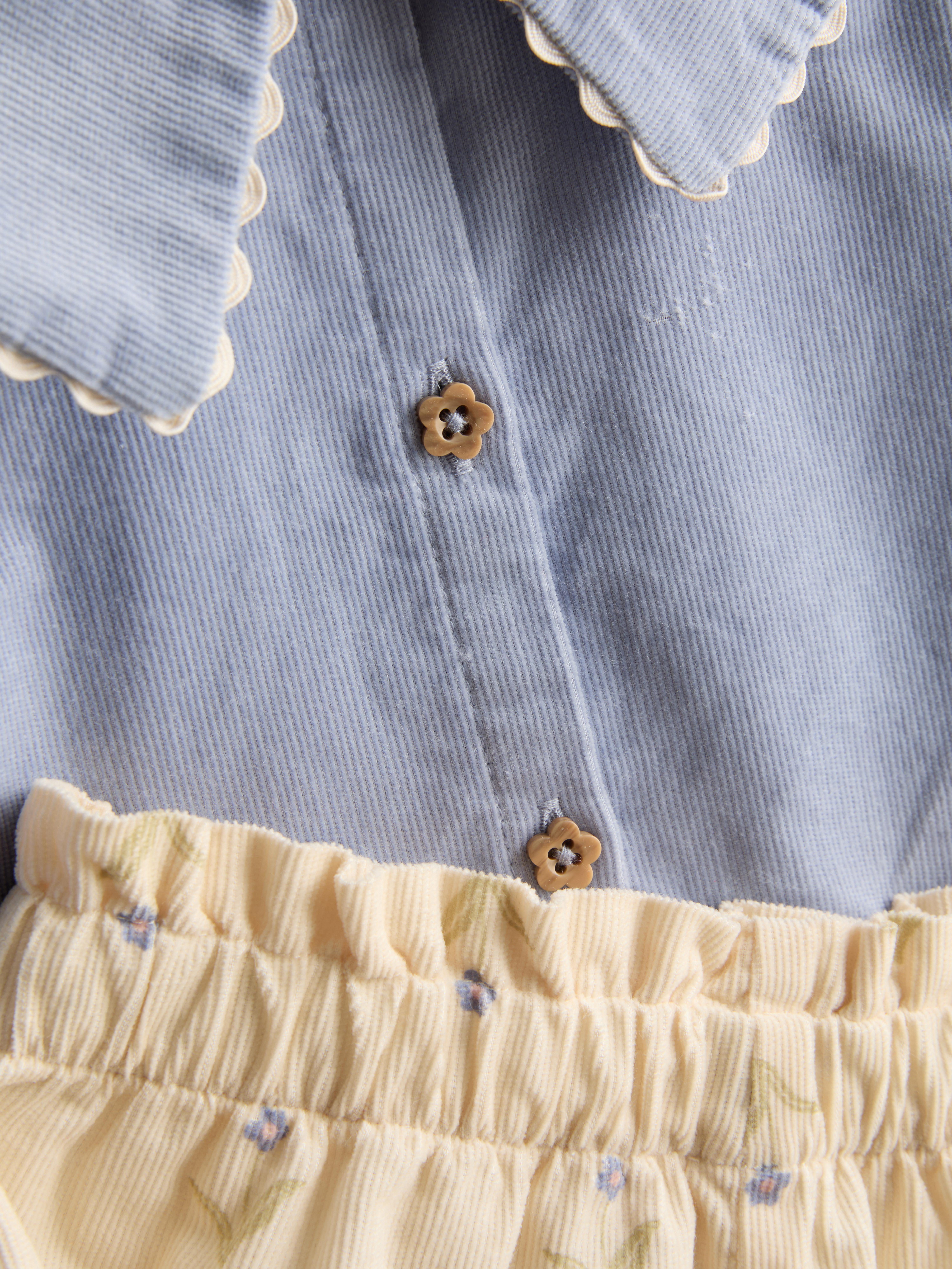 Baby Girls Blue 0-18mths | 2-Piece Peter Pan Collar Blouse and Floral ...
