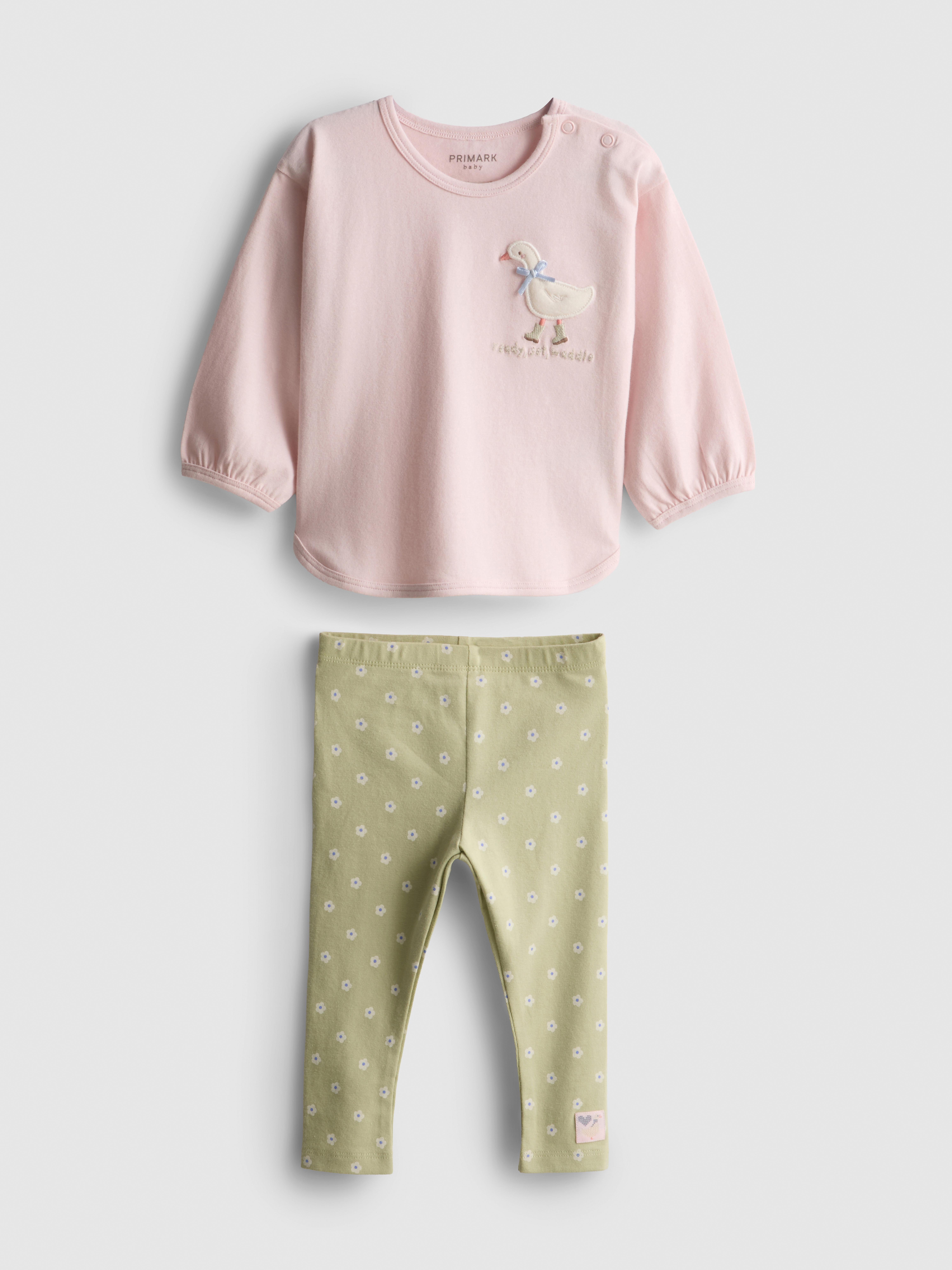0-18 meses | Top con pato + leggings florales - Rosa - Niñas | Primark