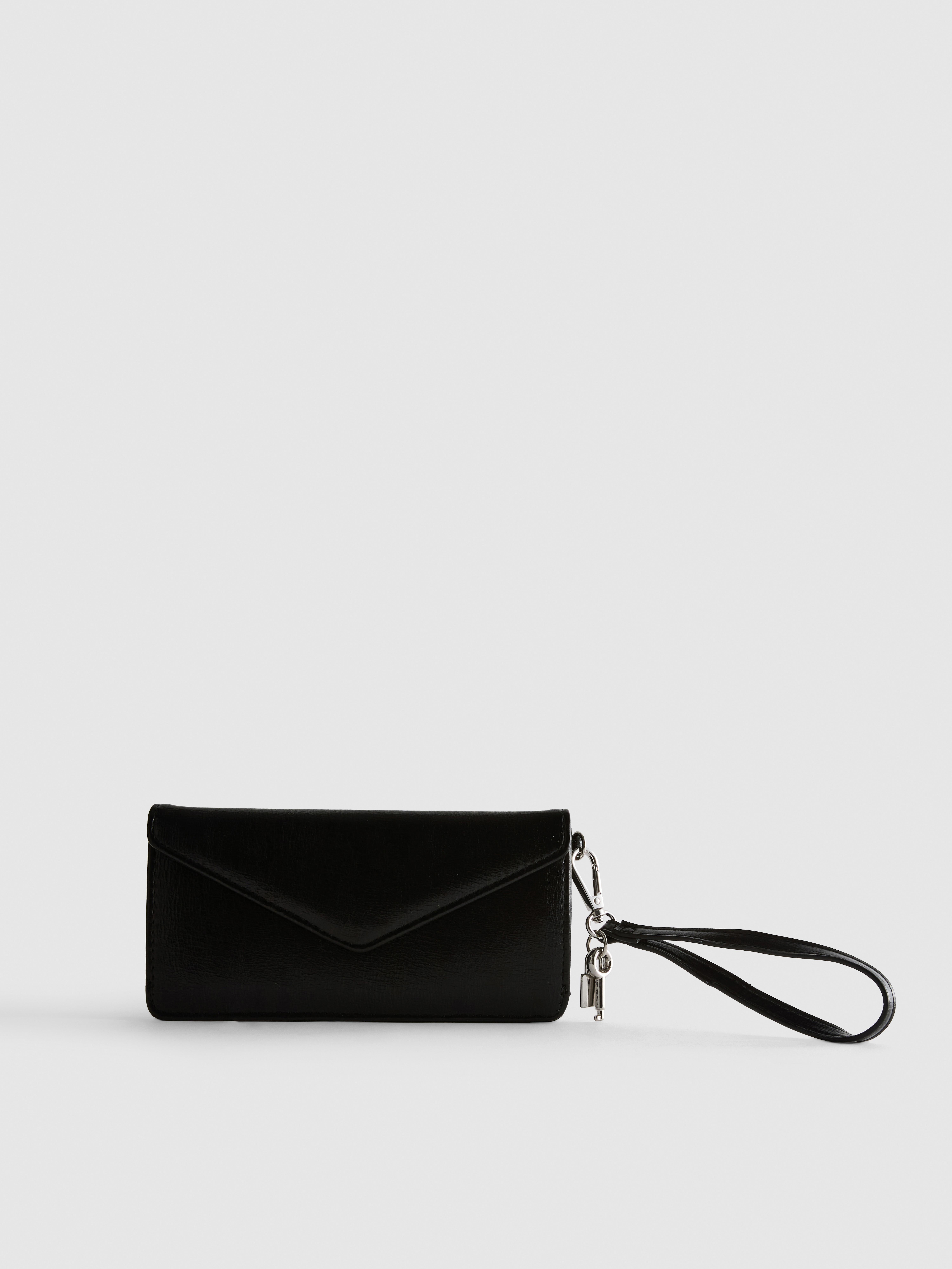 Faux Leather Wristlet Purse