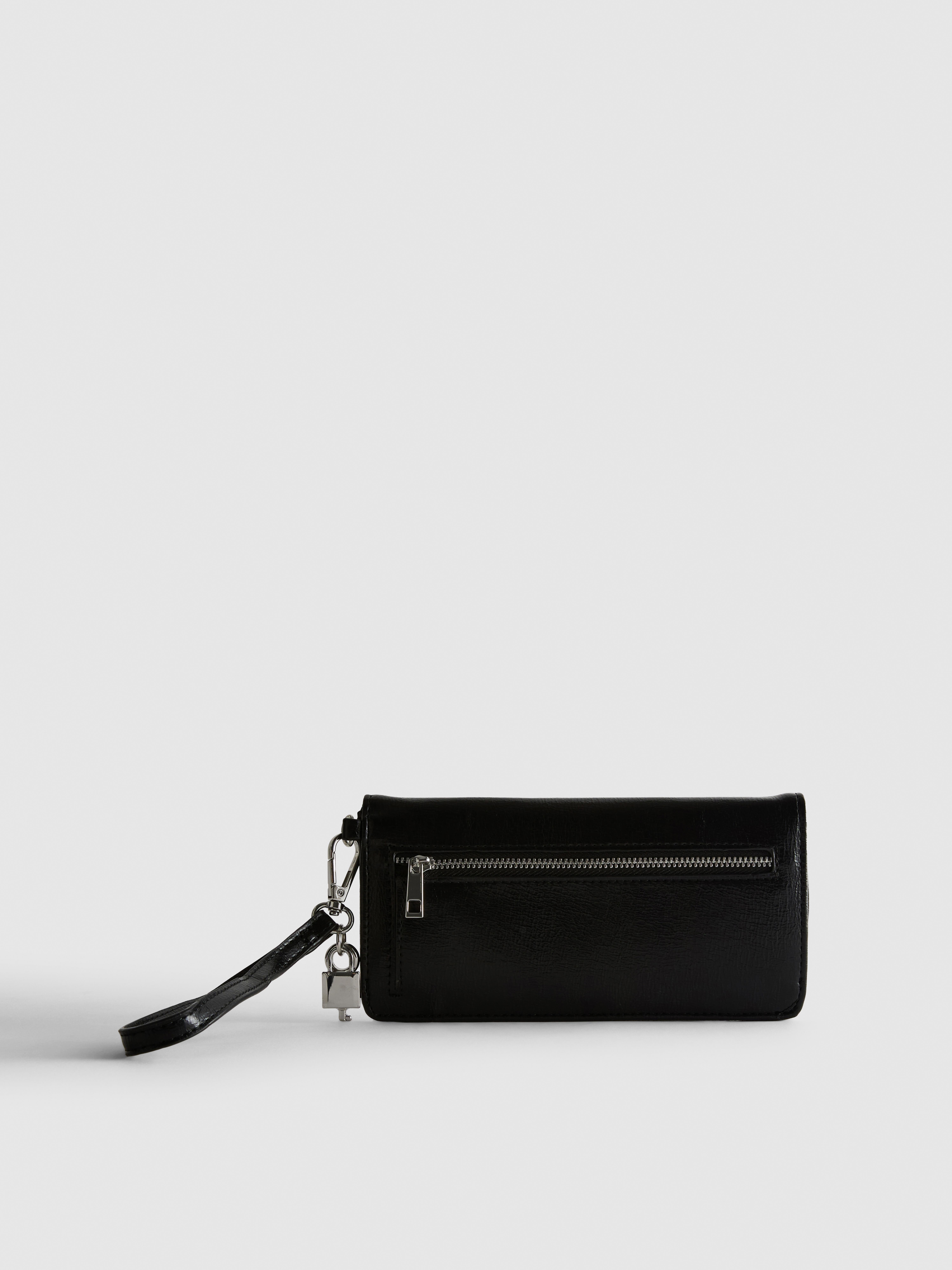 Faux Leather Wristlet Purse