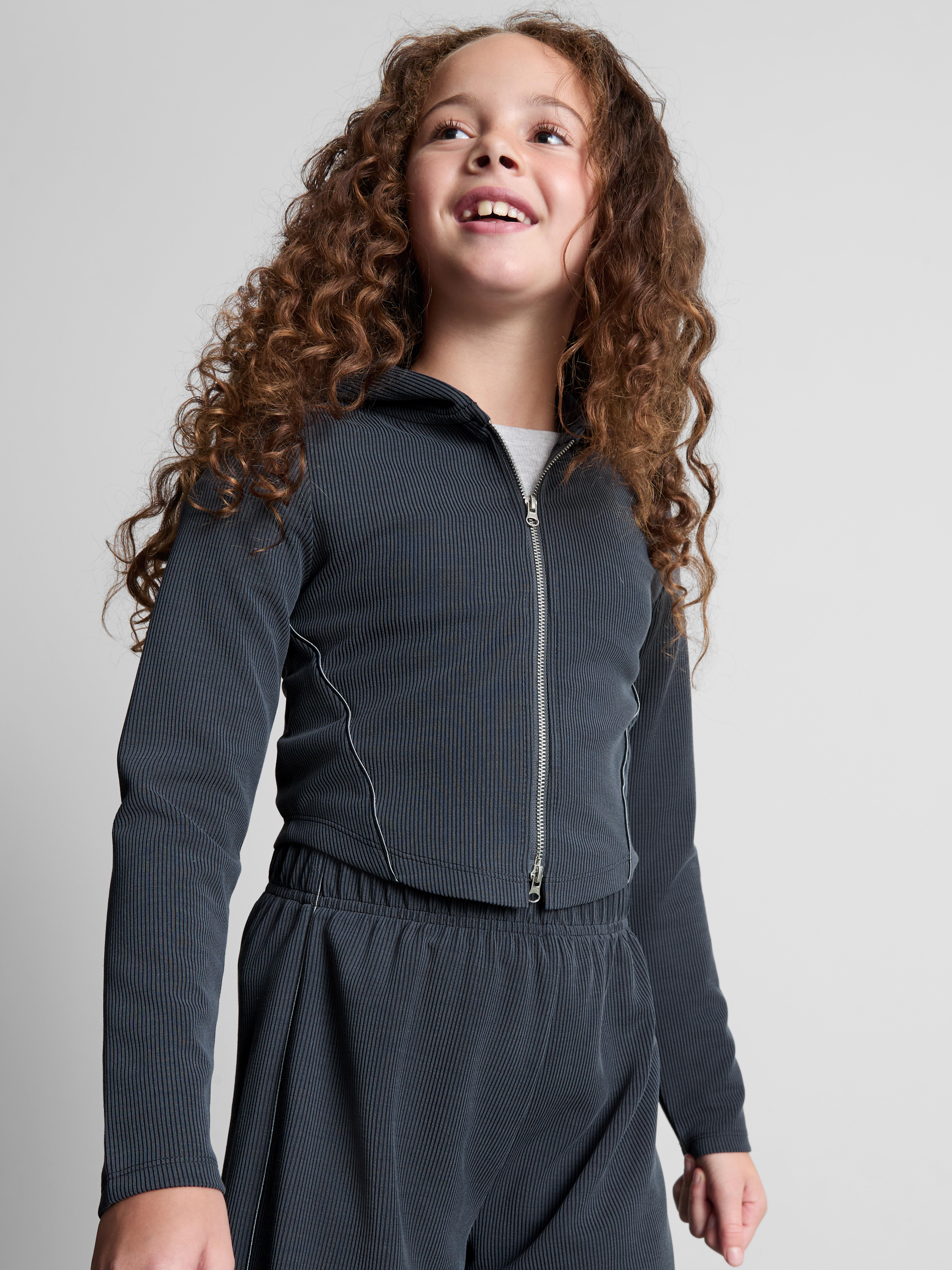 7-15yrs | Ribbed Zip-Up Hoodie