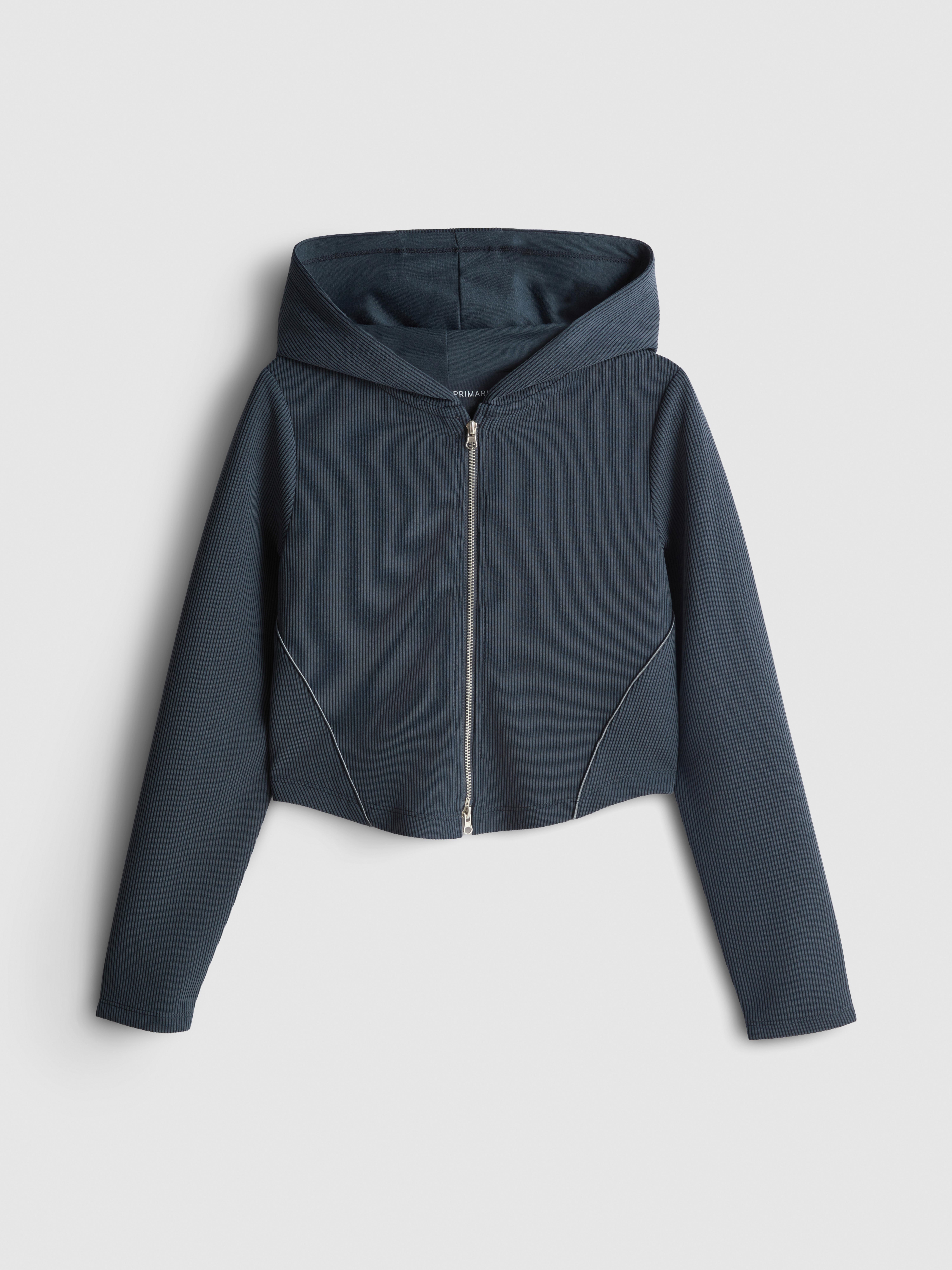 7-15yrs | Ribbed Zip-Up Hoodie