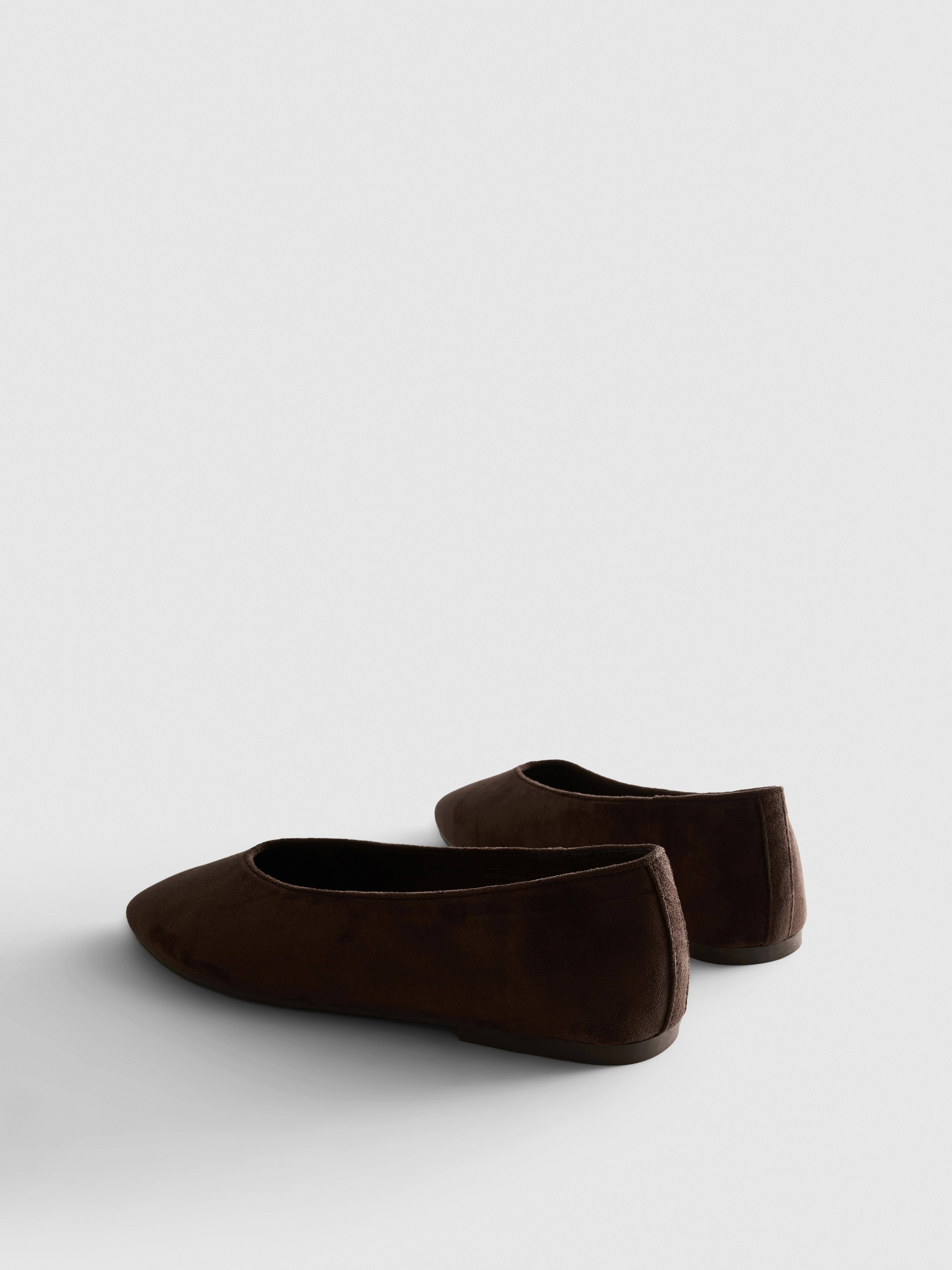 Faux Suede High-Vamp Ballerina Flats