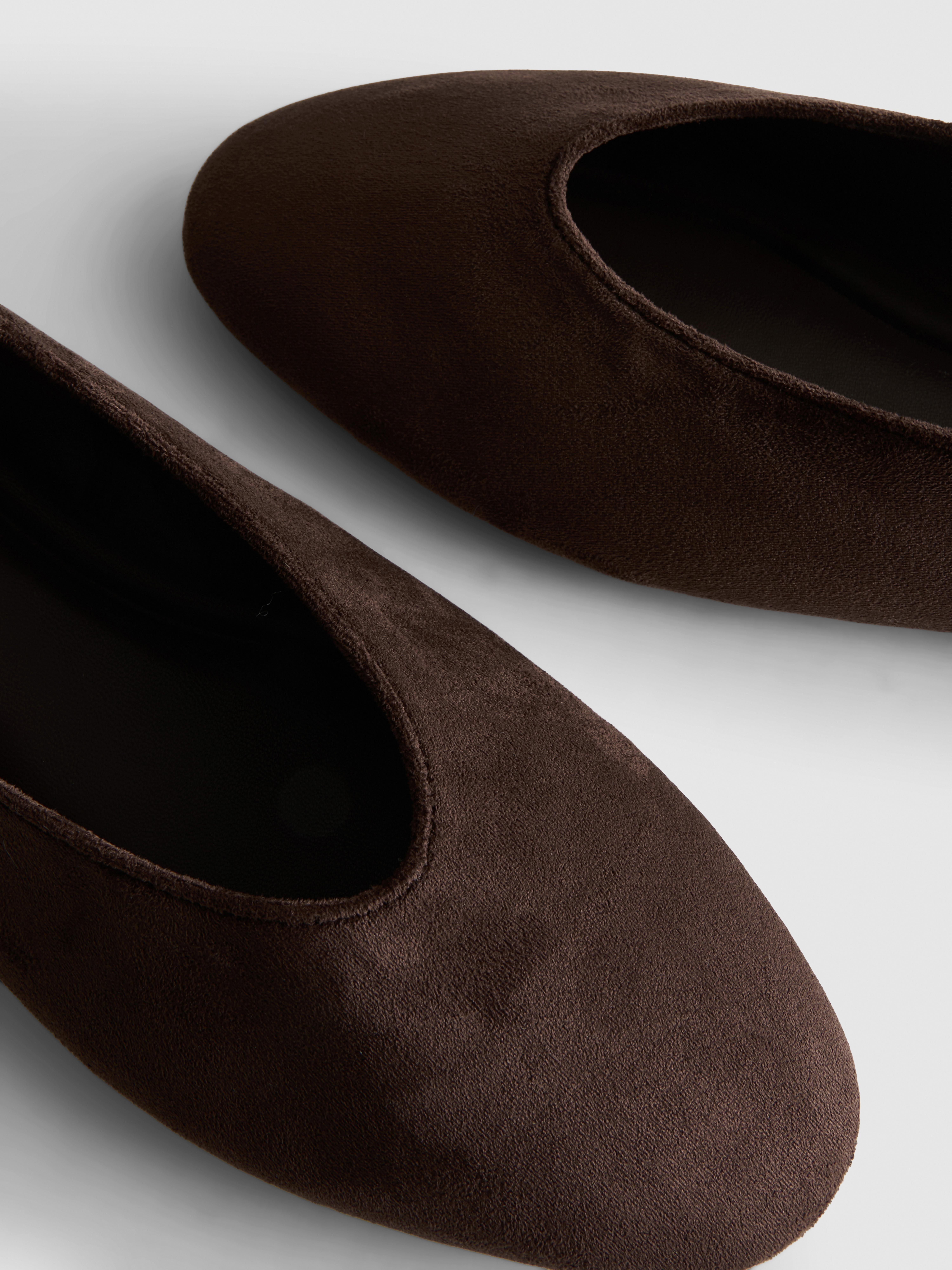 Faux Suede High-Vamp Ballerina Flats
