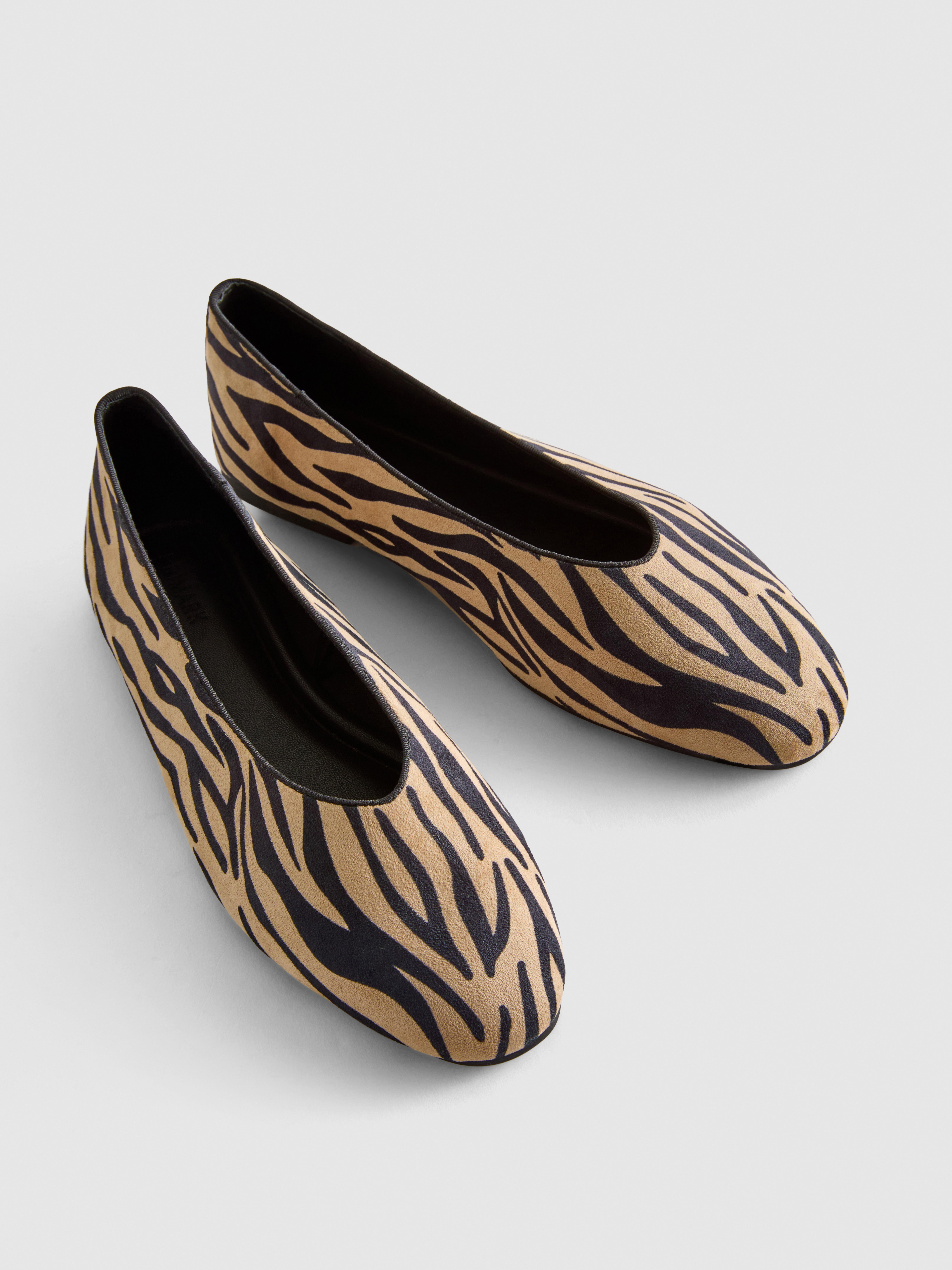 Faux Suede High-Vamp Ballerina Flats