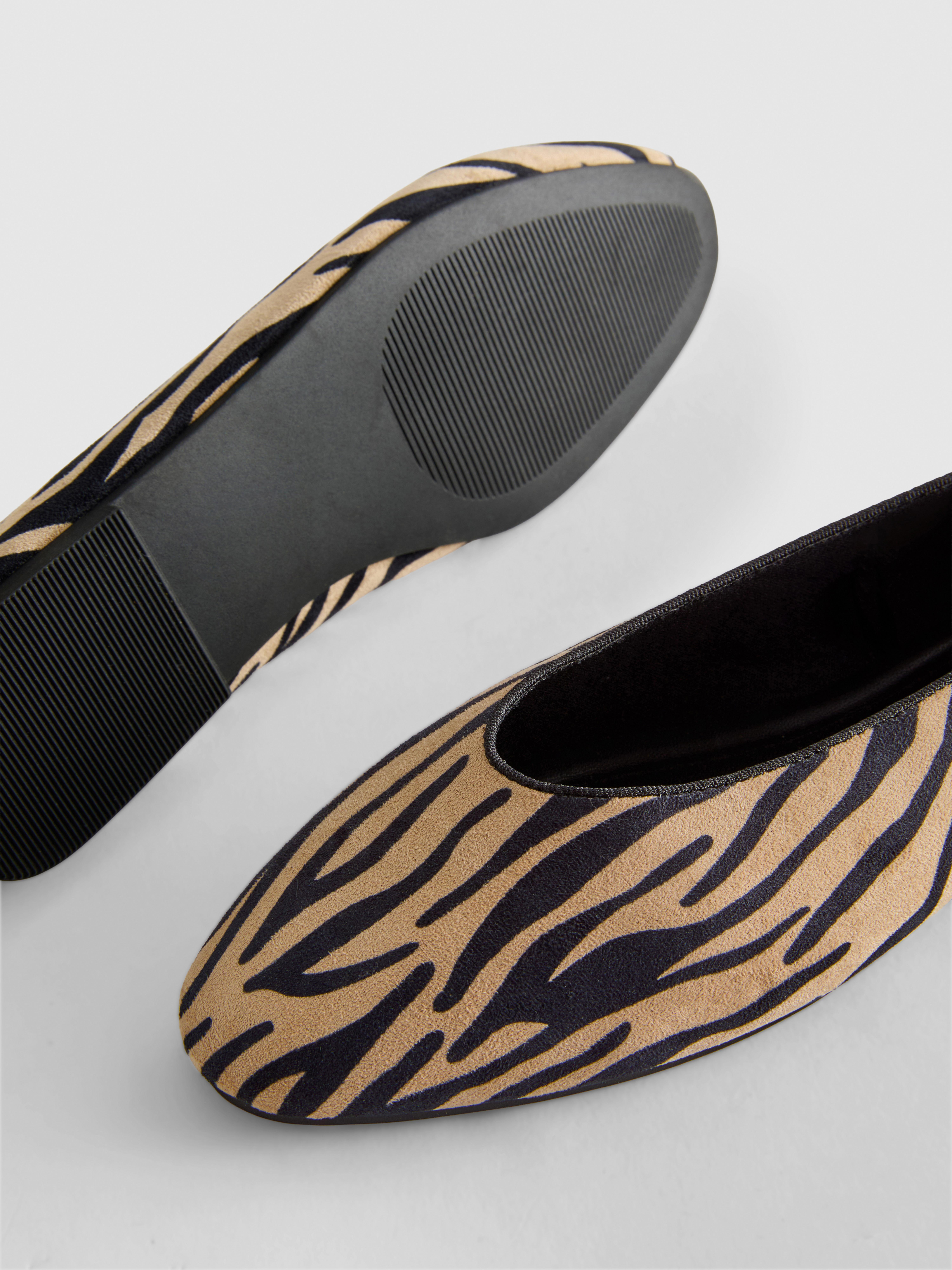 Faux Suede High-Vamp Ballerina Flats