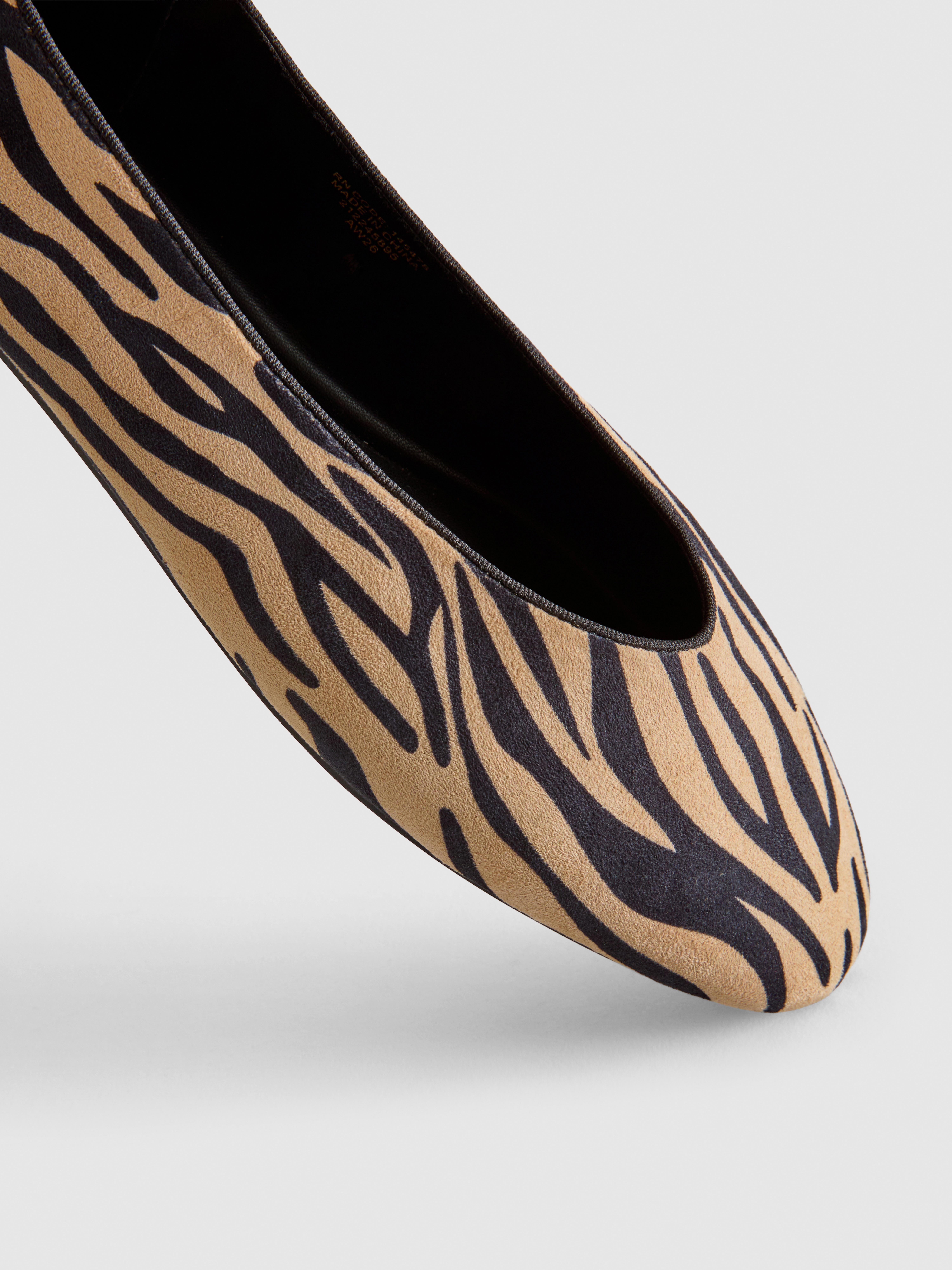 Faux Suede High-Vamp Ballerina Flats