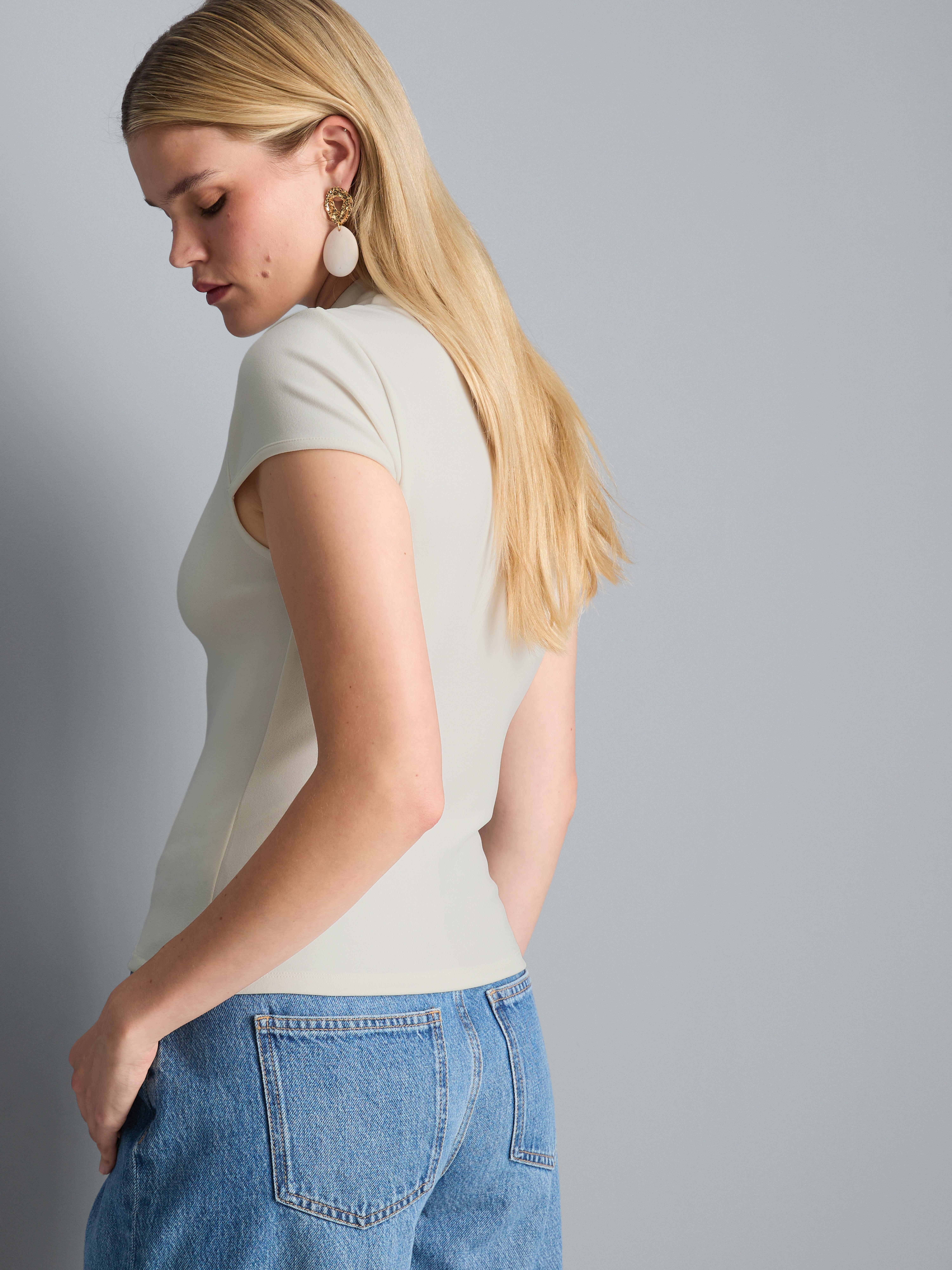 Top de cuello mao