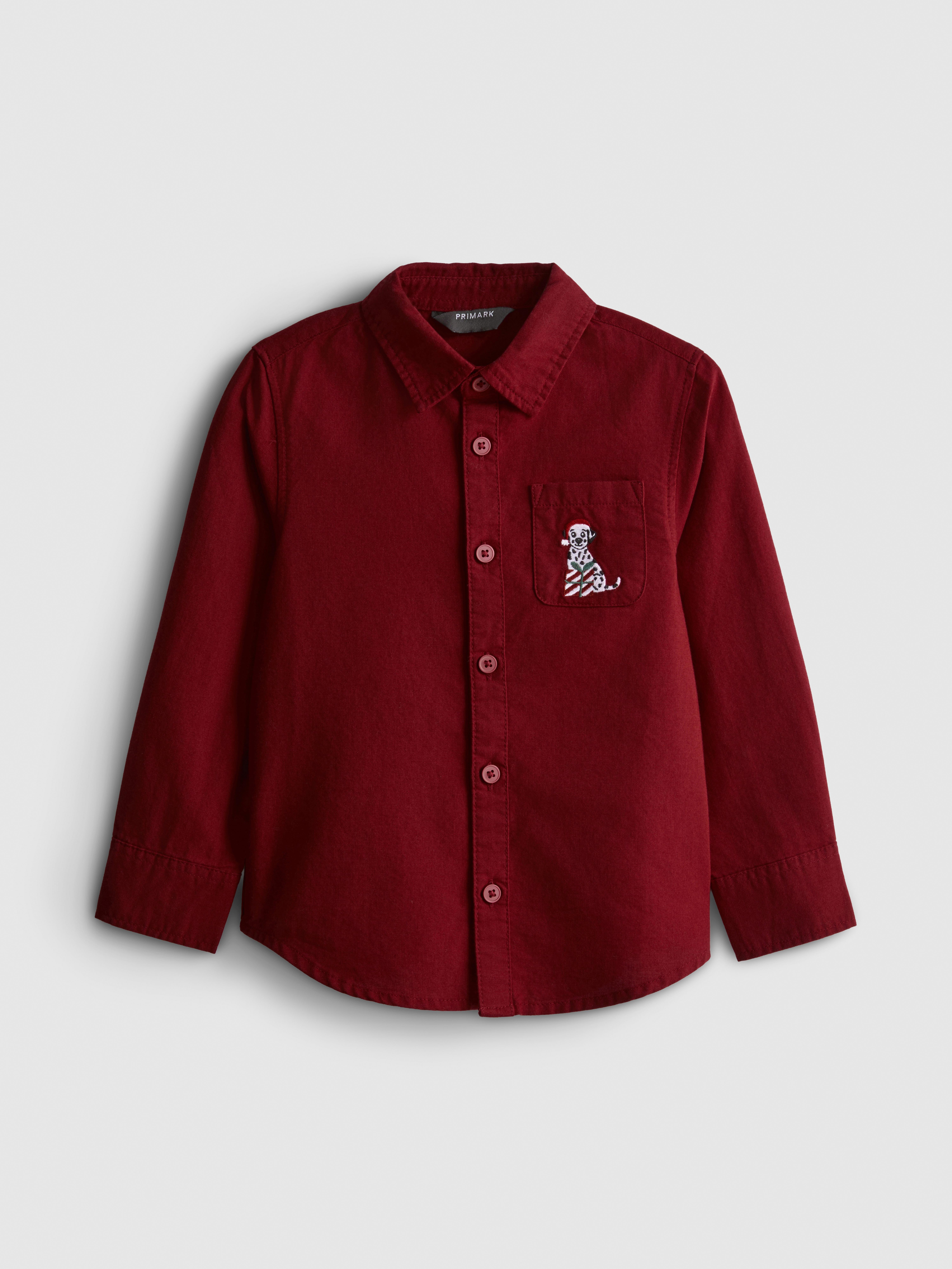 1-9yrs | Pure Cotton Christmas Embroidered Shirt